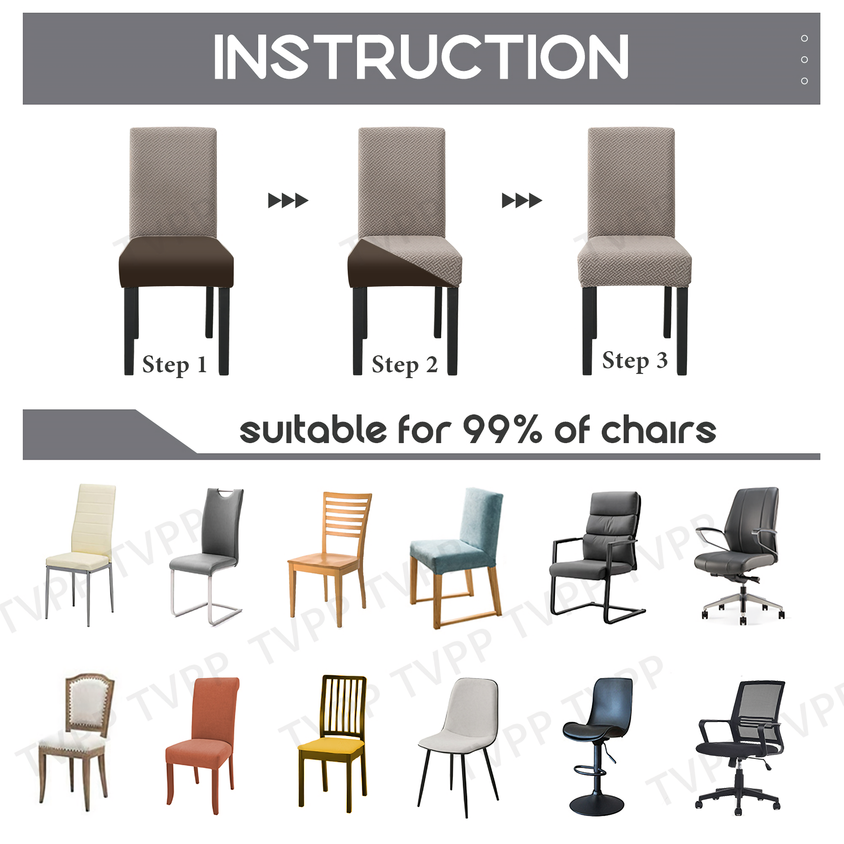 High Stretch Dining Chair Cover, 1/2/4/6pcs Jacquard Spandex Slipcover - Ornate Home