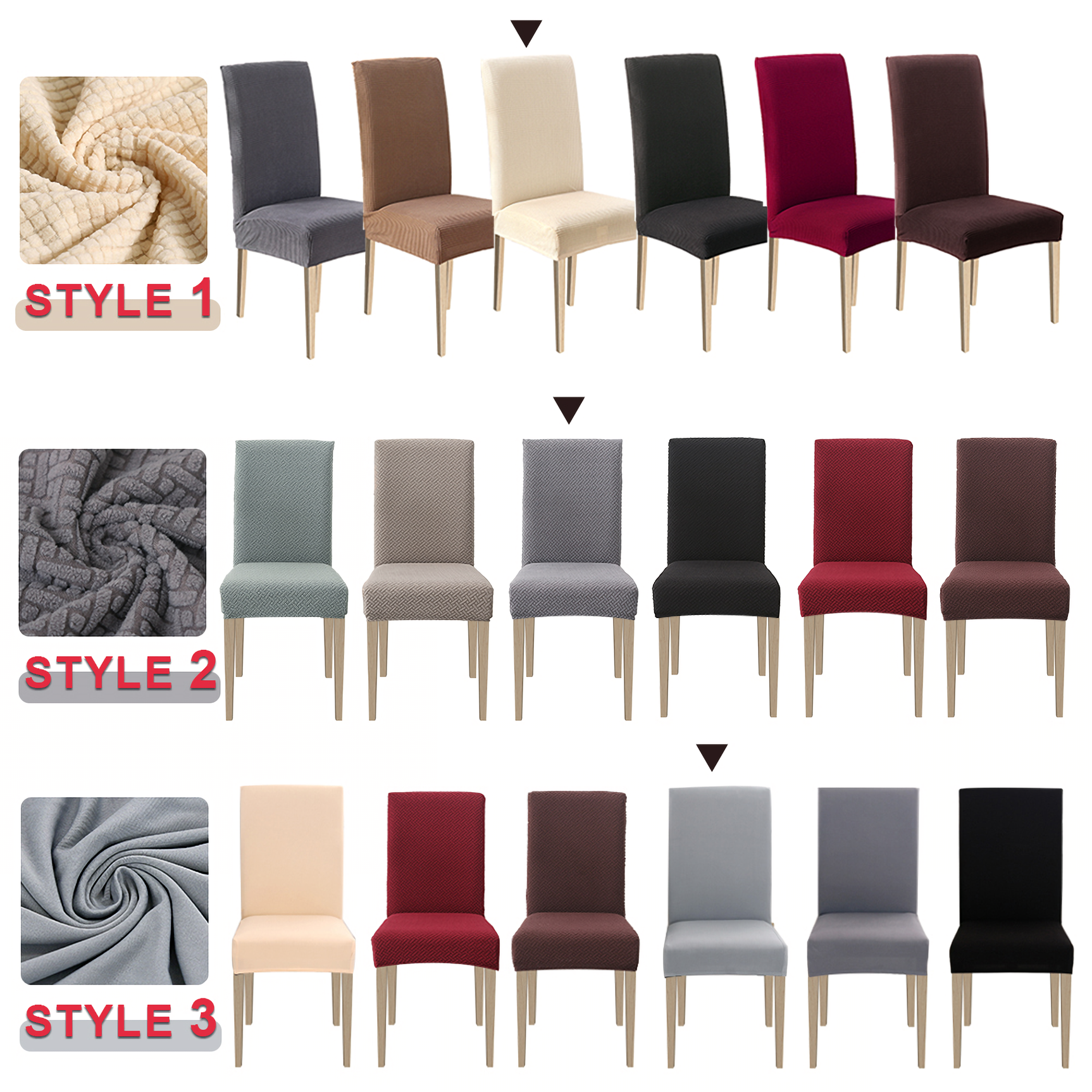 High Stretch Dining Chair Cover, 1/2/4/6pcs Jacquard Spandex Slipcover - Ornate Home