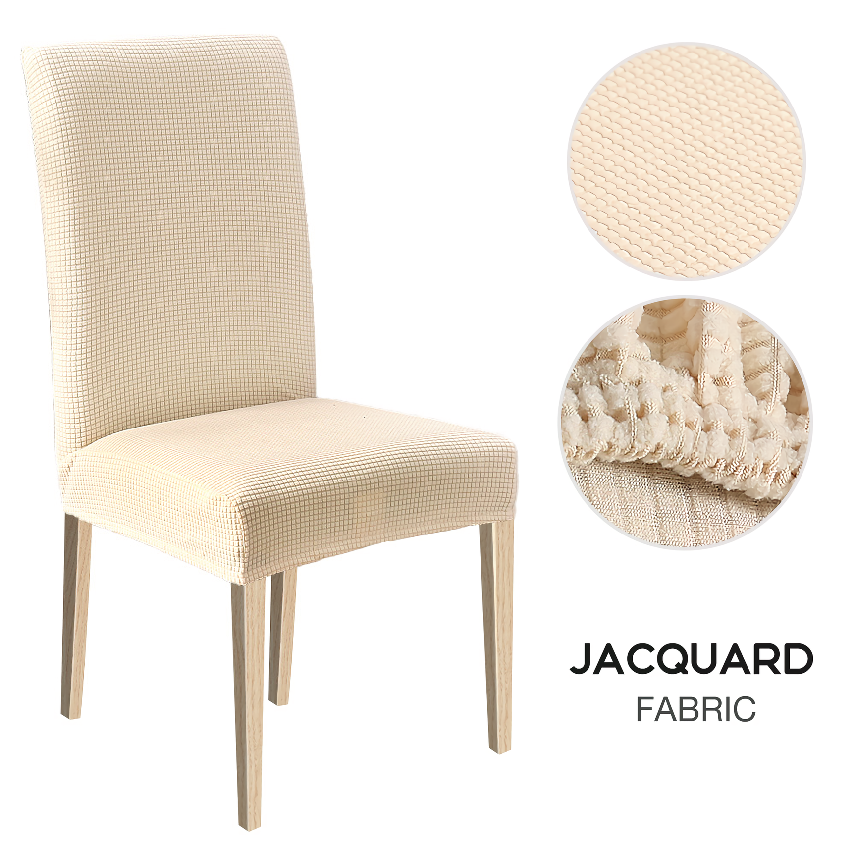 High Stretch Dining Chair Cover, 1/2/4/6pcs Jacquard Spandex Slipcover - Ornate Home