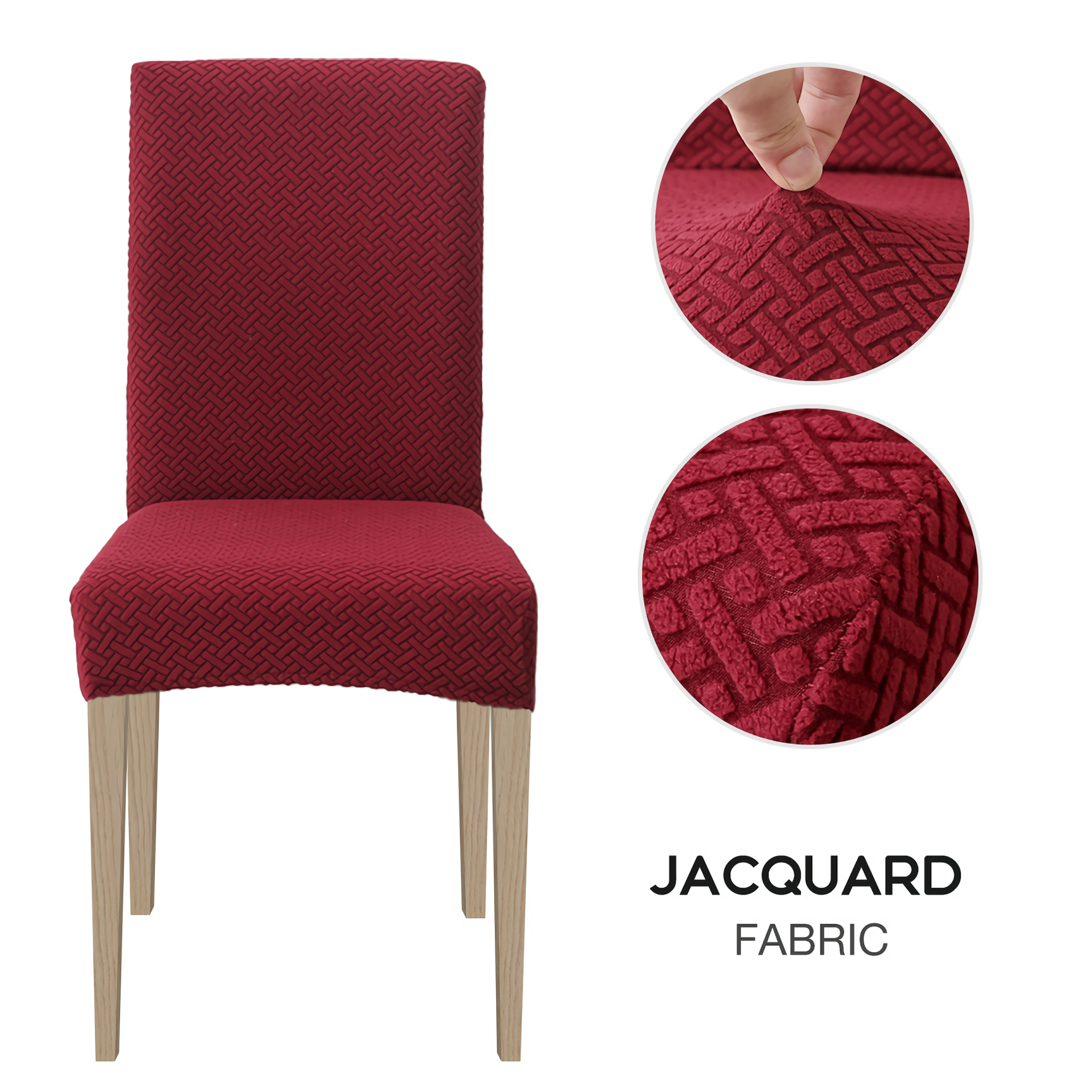 High Stretch Dining Chair Cover, 1/2/4/6pcs Jacquard Spandex Slipcover - Ornate Home