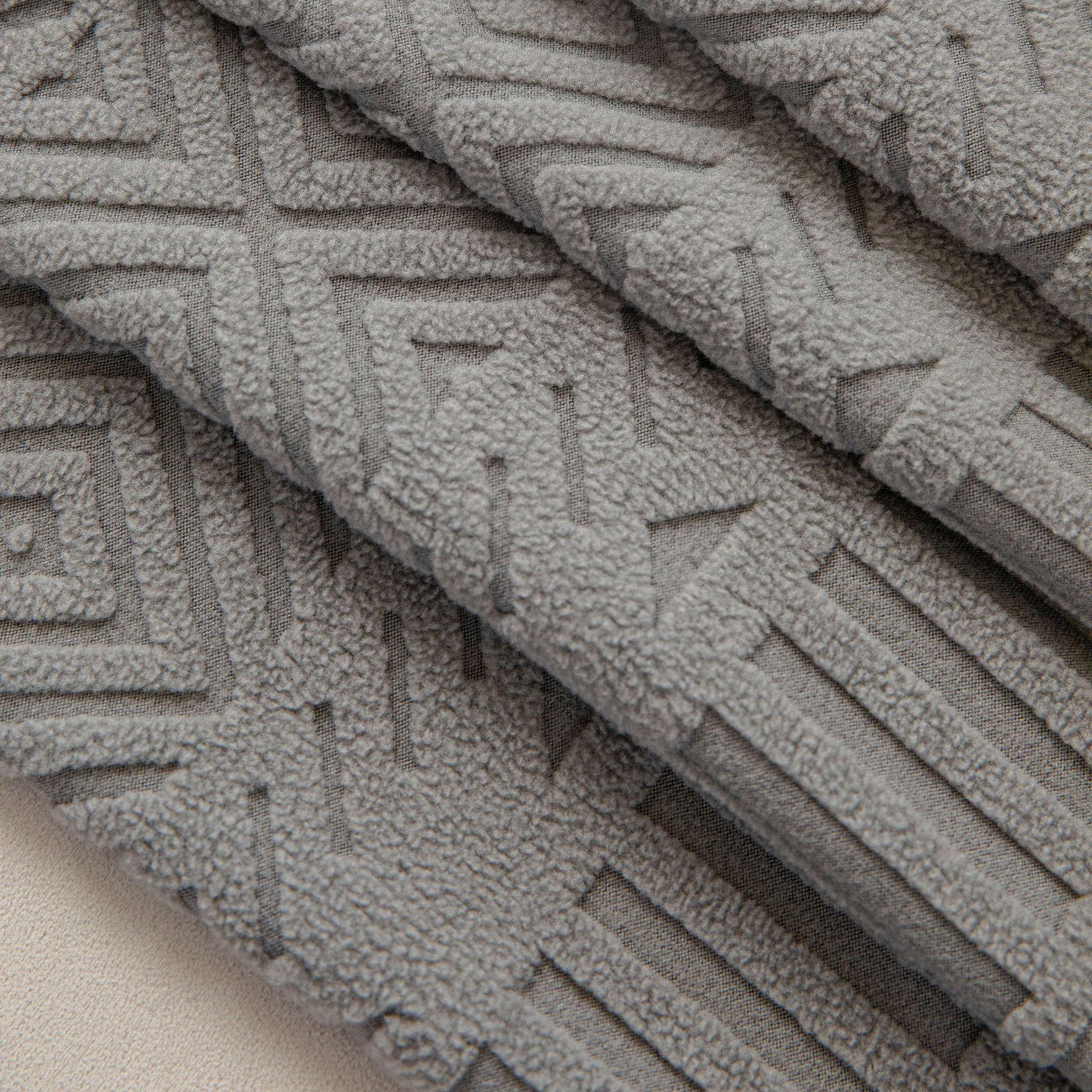 High Stretch Embossed Geometric Slipcover for Couch, Cozy Plush Fleece Couch Cover - Ornate Home