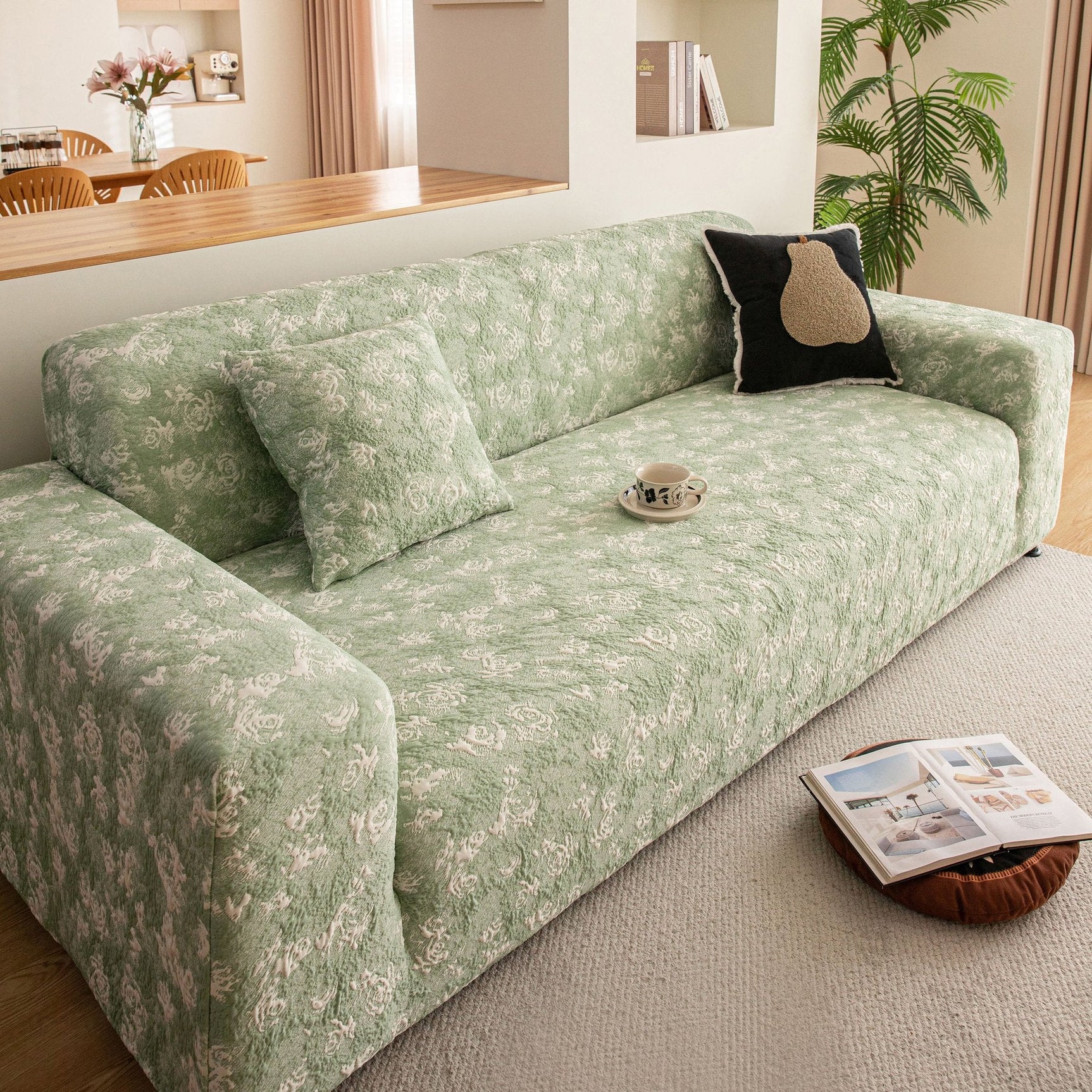 High Stretch Thick 3D Spacer Sofa Cover, Air-Layer Jacquard Cushioned Couch Slipcover - Ornate Home