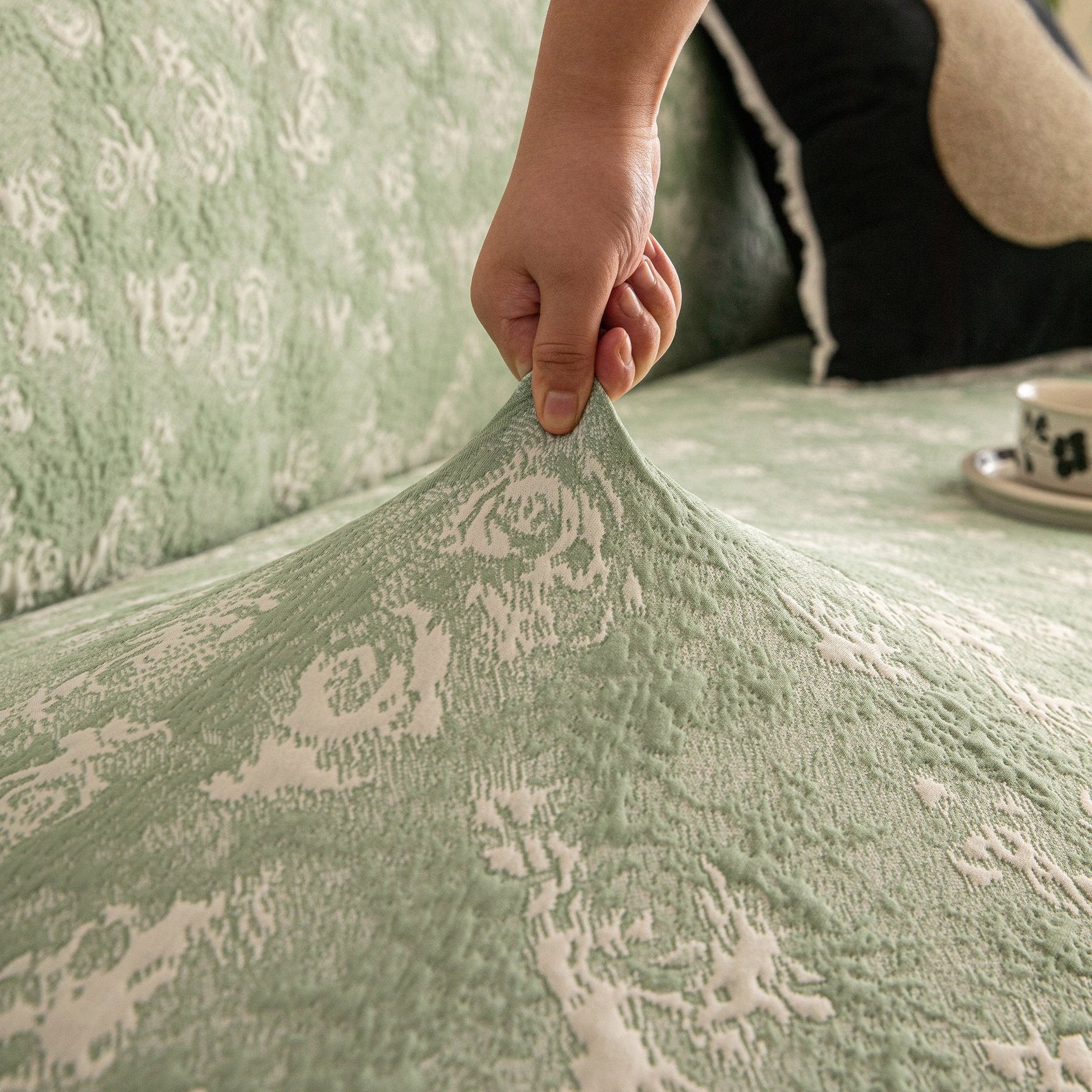 High Stretch Thick 3D Spacer Sofa Cover, Air-Layer Jacquard Cushioned Couch Slipcover - Ornate Home