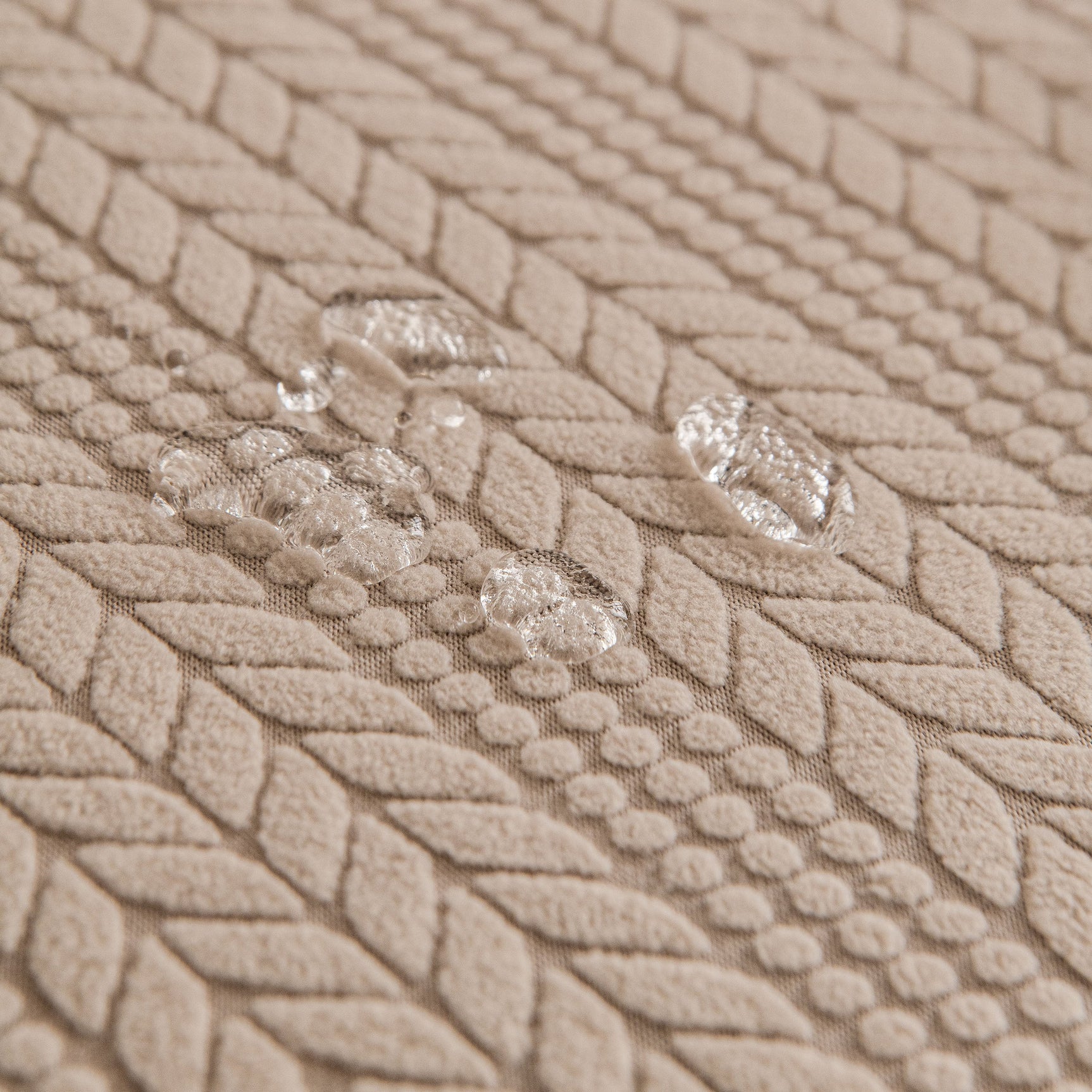 High Stretch Wheat Ear Embossed Textured Couch Slipcover, Water Repellent Sofa Cover - Ornate Home