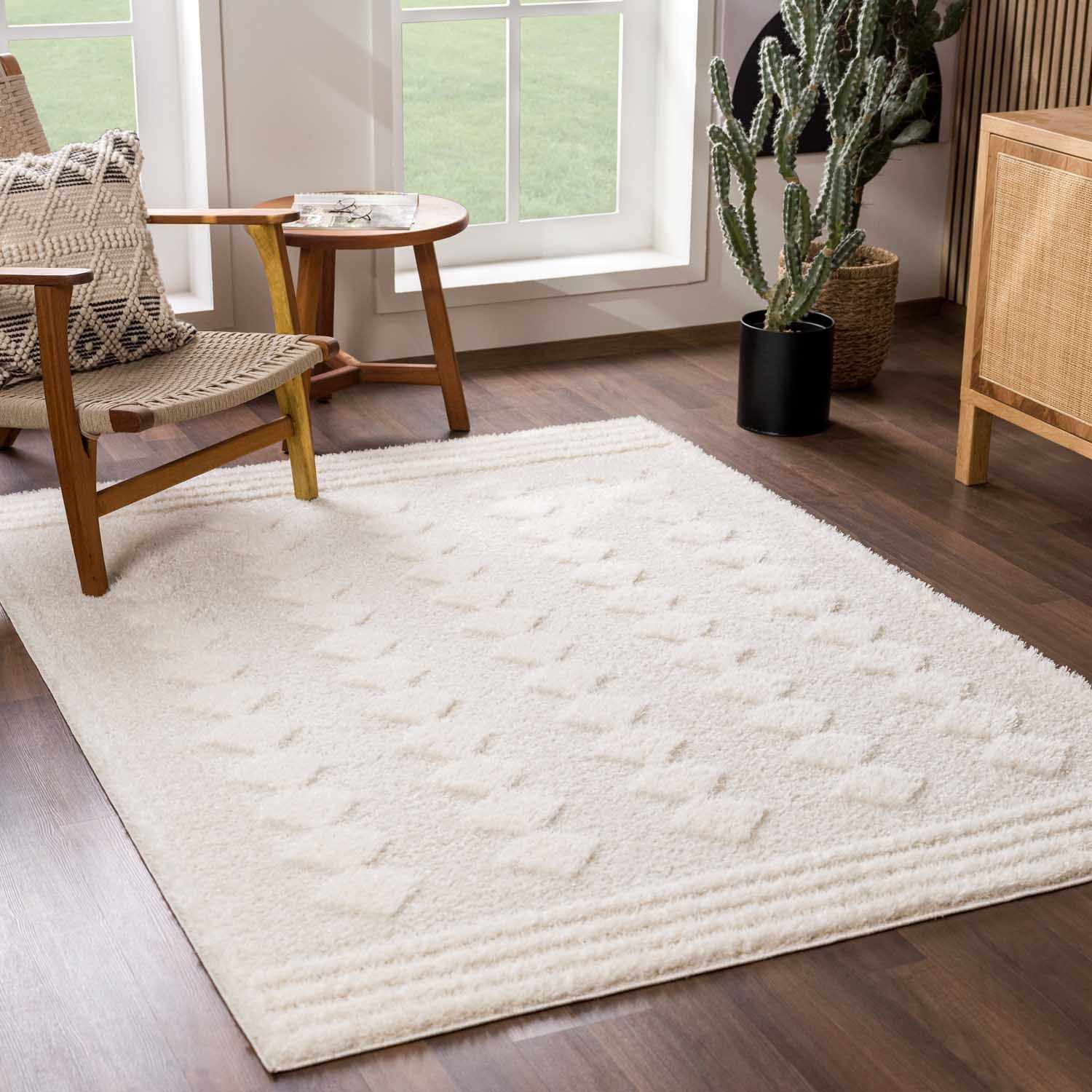 Hija Cream High-Low Area Rug - Ornate Home