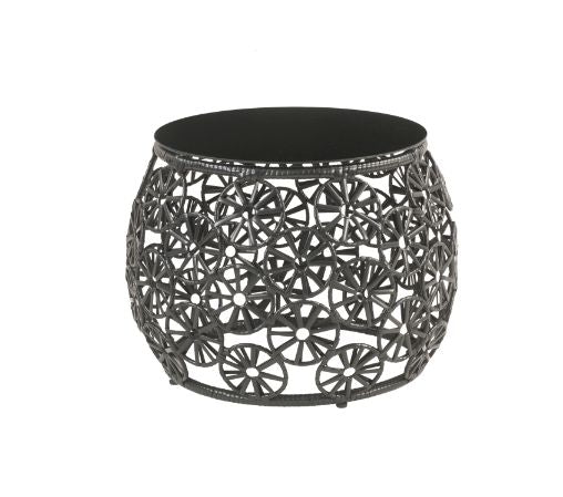 Hikre Charcoal & Black Patio Lounge Chair w/ Side Table 2pc set - Ornate Home