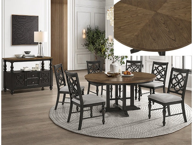 Hilara Brown Round Dining Table - Ornate Home