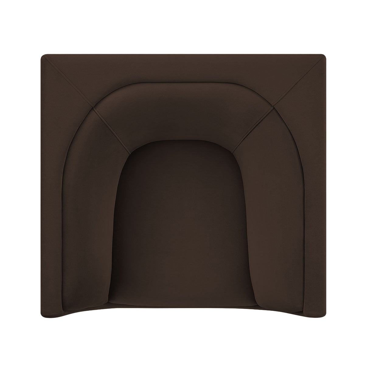 Hilda Chocolate Brown Curved Back Performance Velvet Armchair - Ornate Home