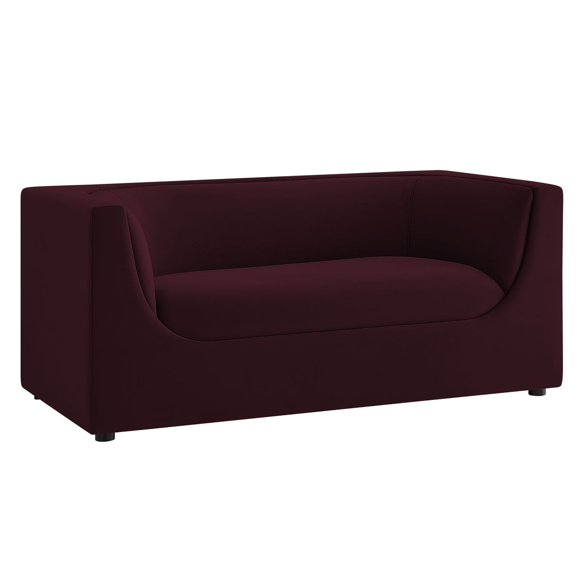 Hilda Mulberry 67" Curved Back Performance Velvet Loveseat - Ornate Home