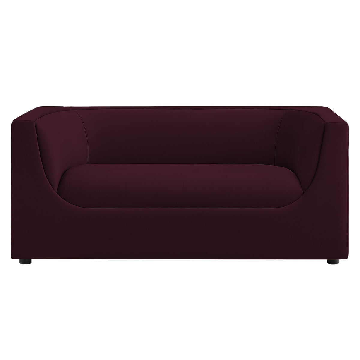 Hilda Mulberry 67" Curved Back Performance Velvet Loveseat - Ornate Home