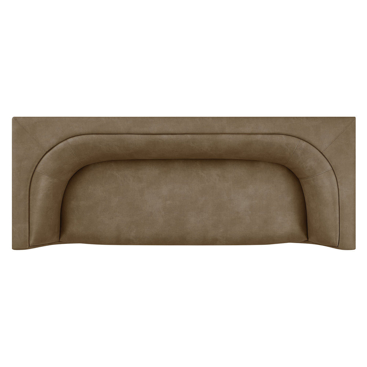 Hilda Mushroom 86" Curved Back Vegan Leather Sofa - Ornate Home
