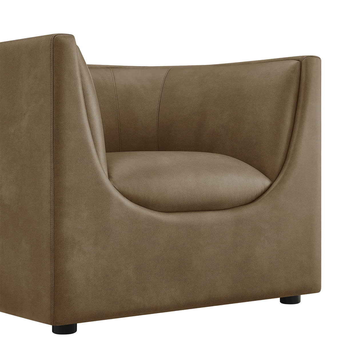 Hilda Mushroom Curved Back Vegan Leather Armchair - Ornate Home