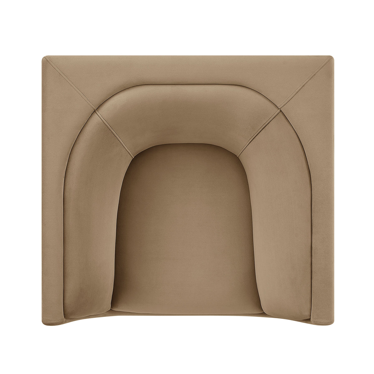 Hilda Taupe Curved Back Performance Velvet Armchair - Ornate Home