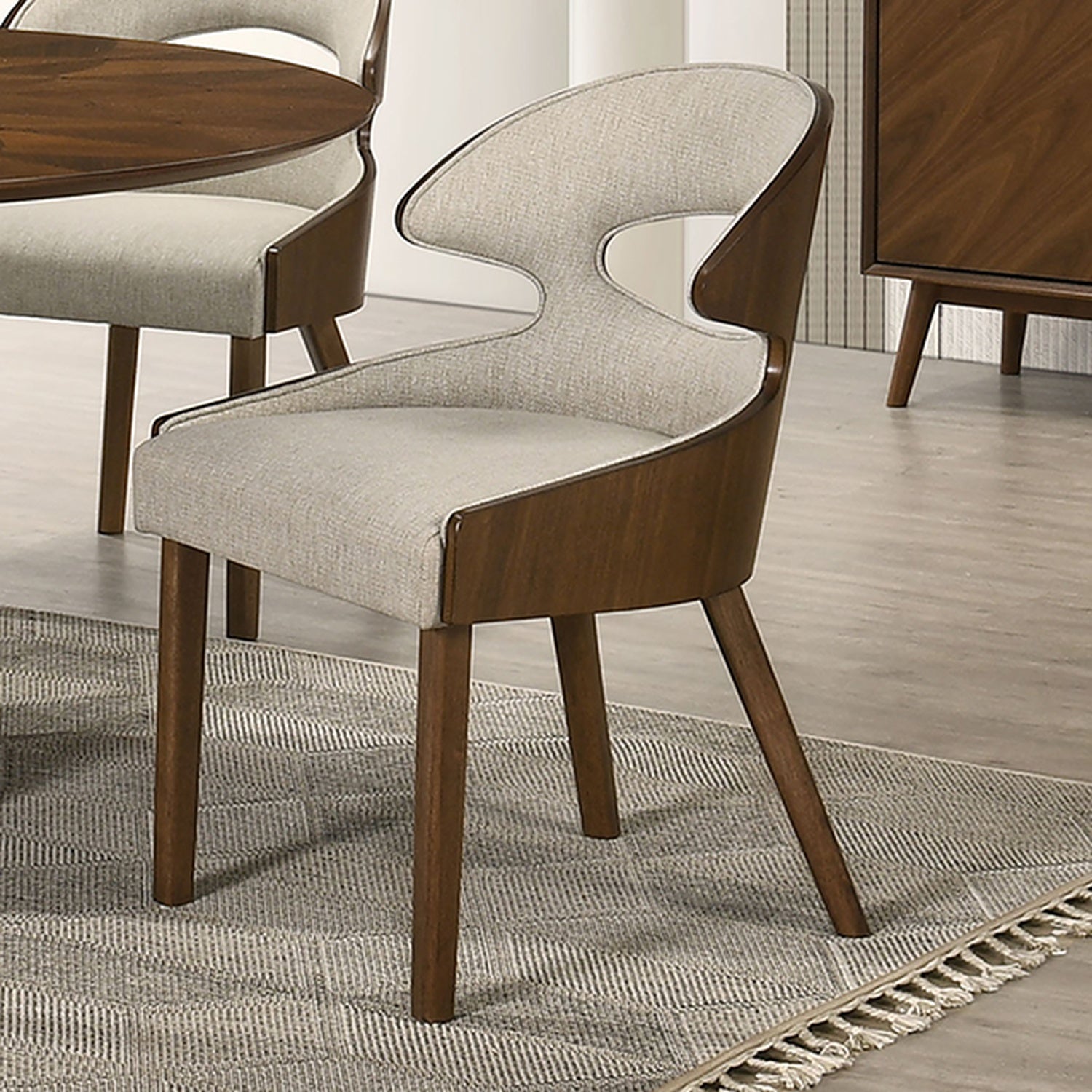 Hillerod Walnut/Beige Side Chair (Set of 2) - Ornate Home