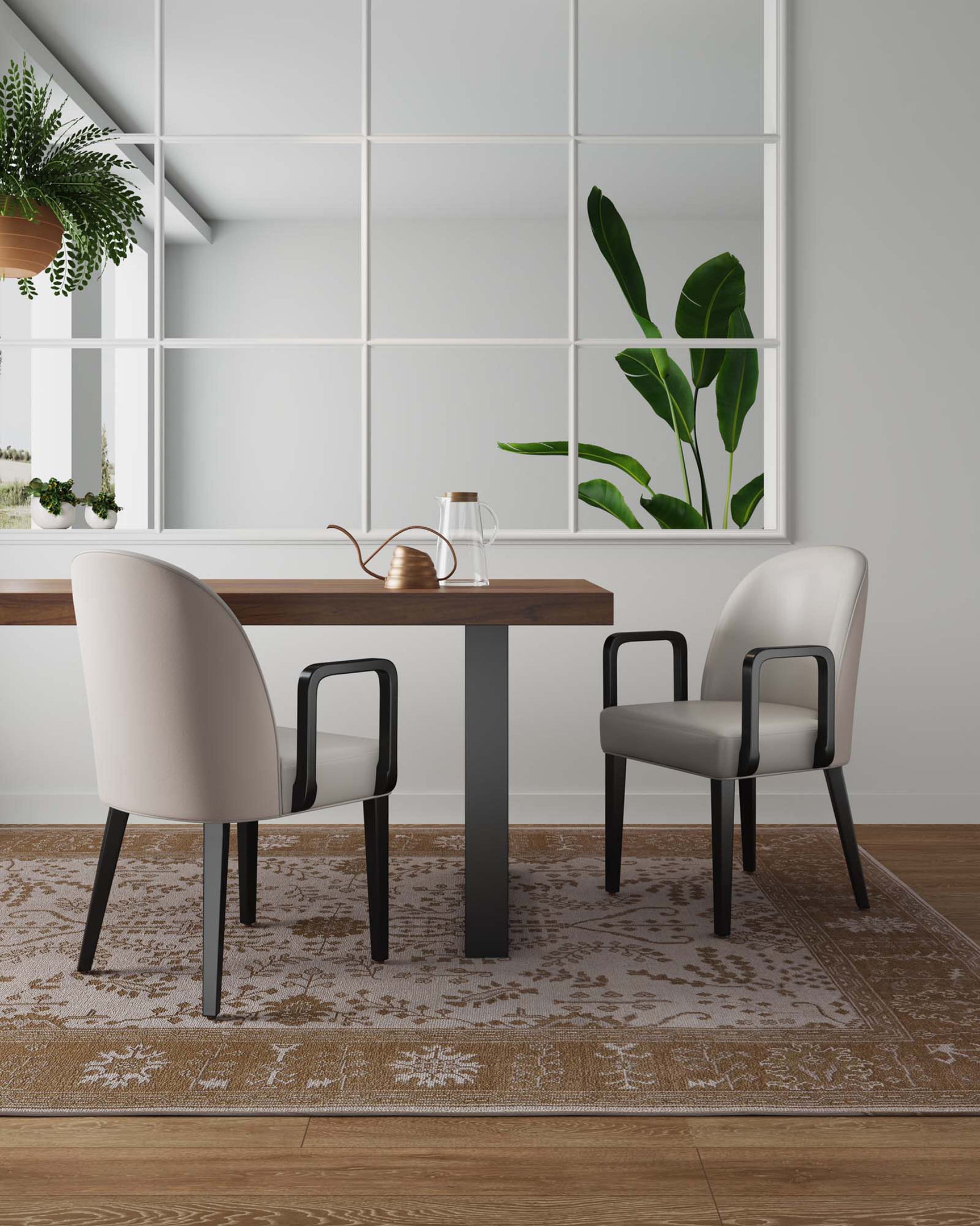 Hillman Dining Arm Chair (set of 2) in Light Grey - Ornate Home