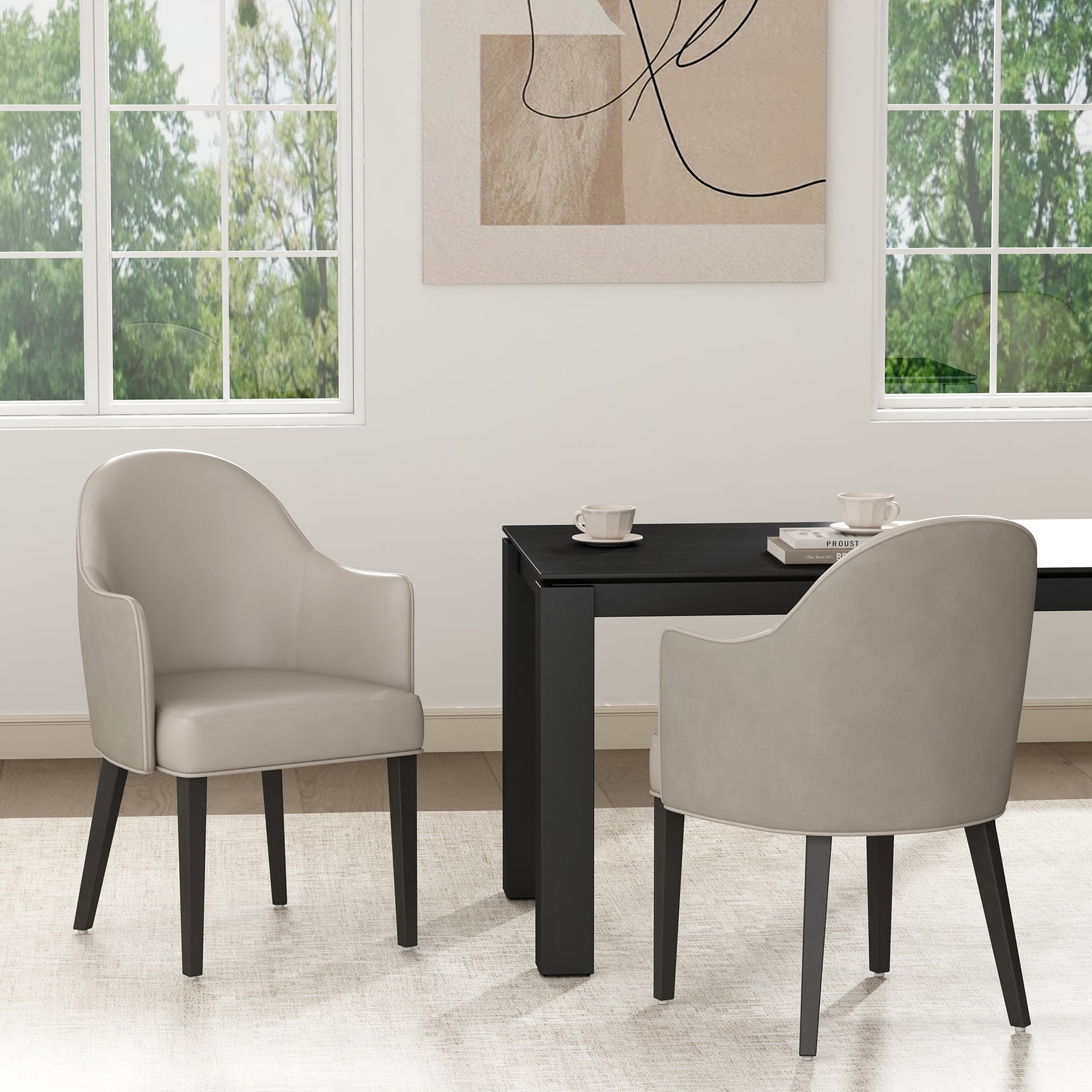 Hillman Dining Armchair in Light Grey (set of 2) - Ornate Home