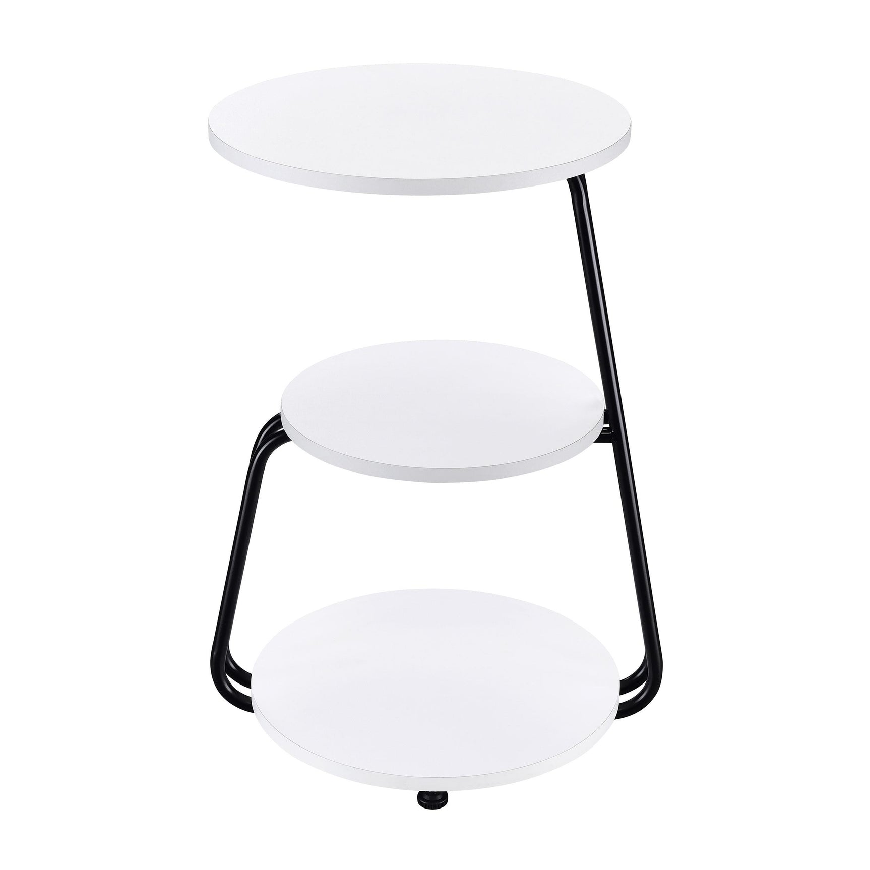 Hilly White and Black 3-tier Round Accent Side Table - Ornate Home