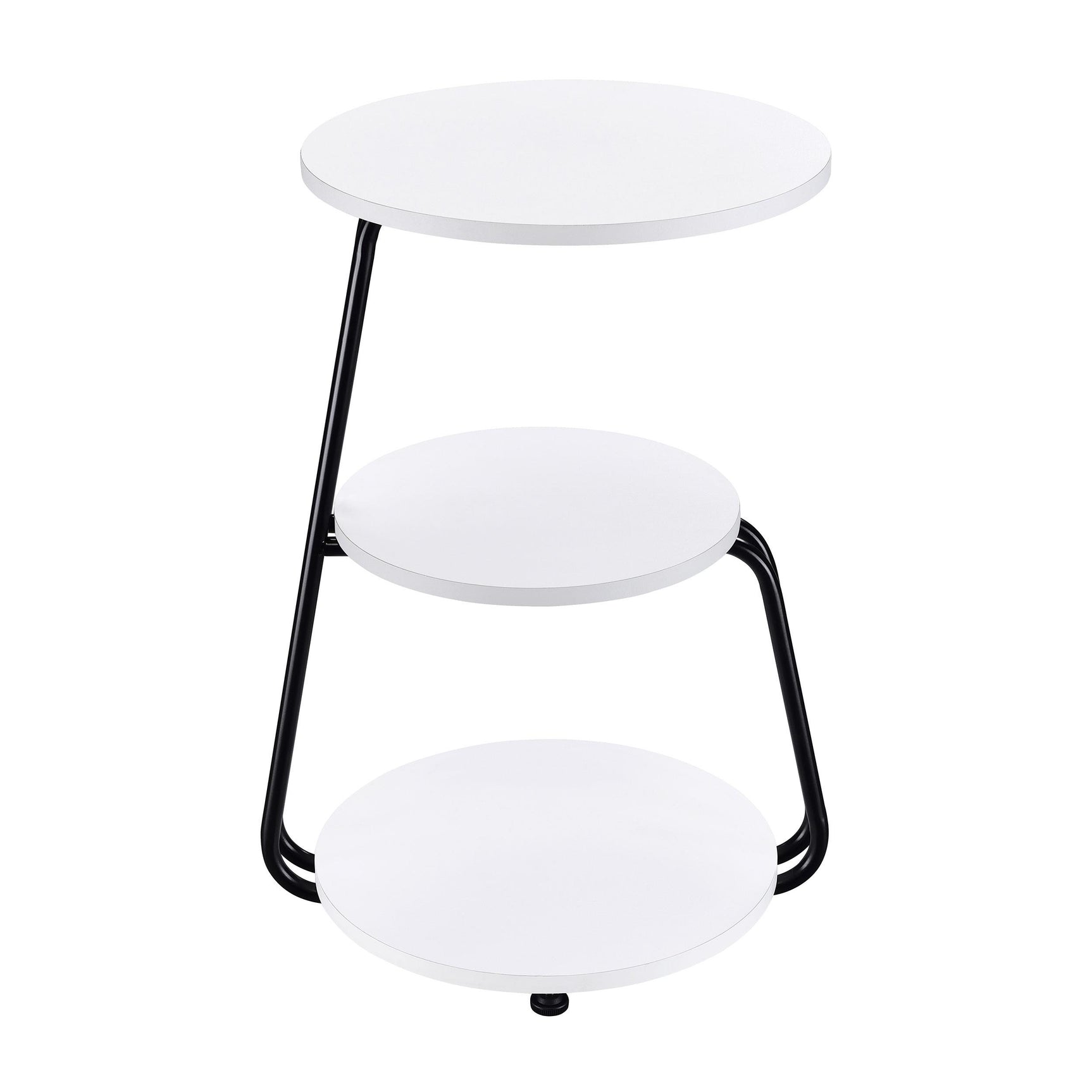 Hilly White and Black 3-tier Round Accent Side Table - Ornate Home