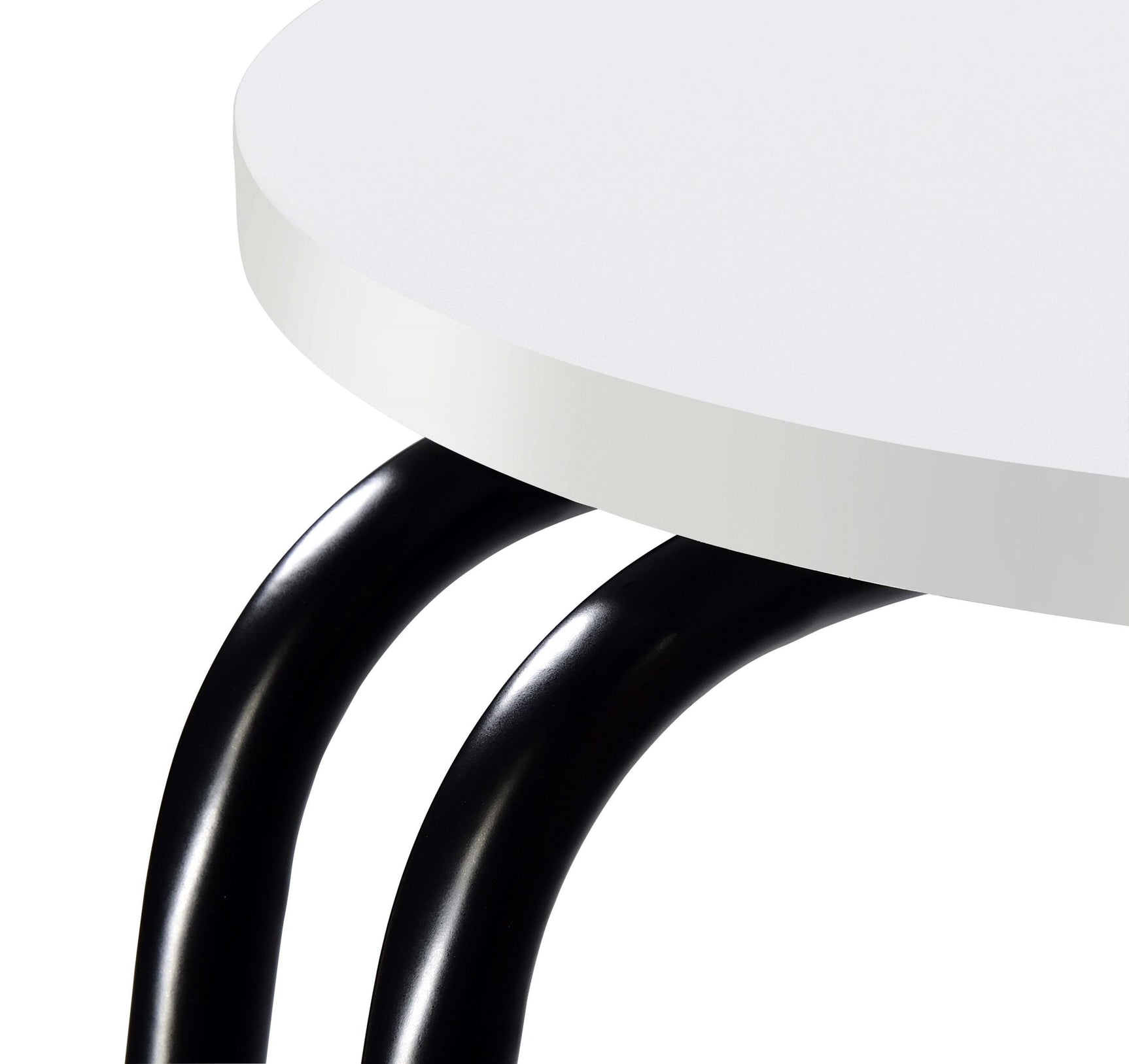 Hilly White and Black 3-tier Round Accent Side Table - Ornate Home