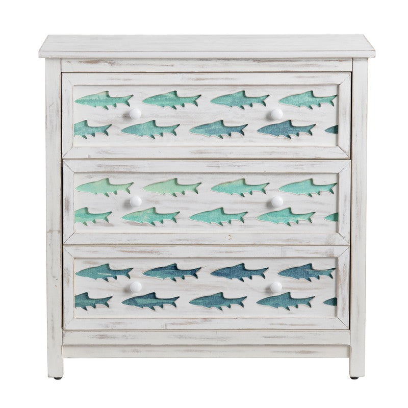 Hilton Head White/Blue Chest - Ornate Home