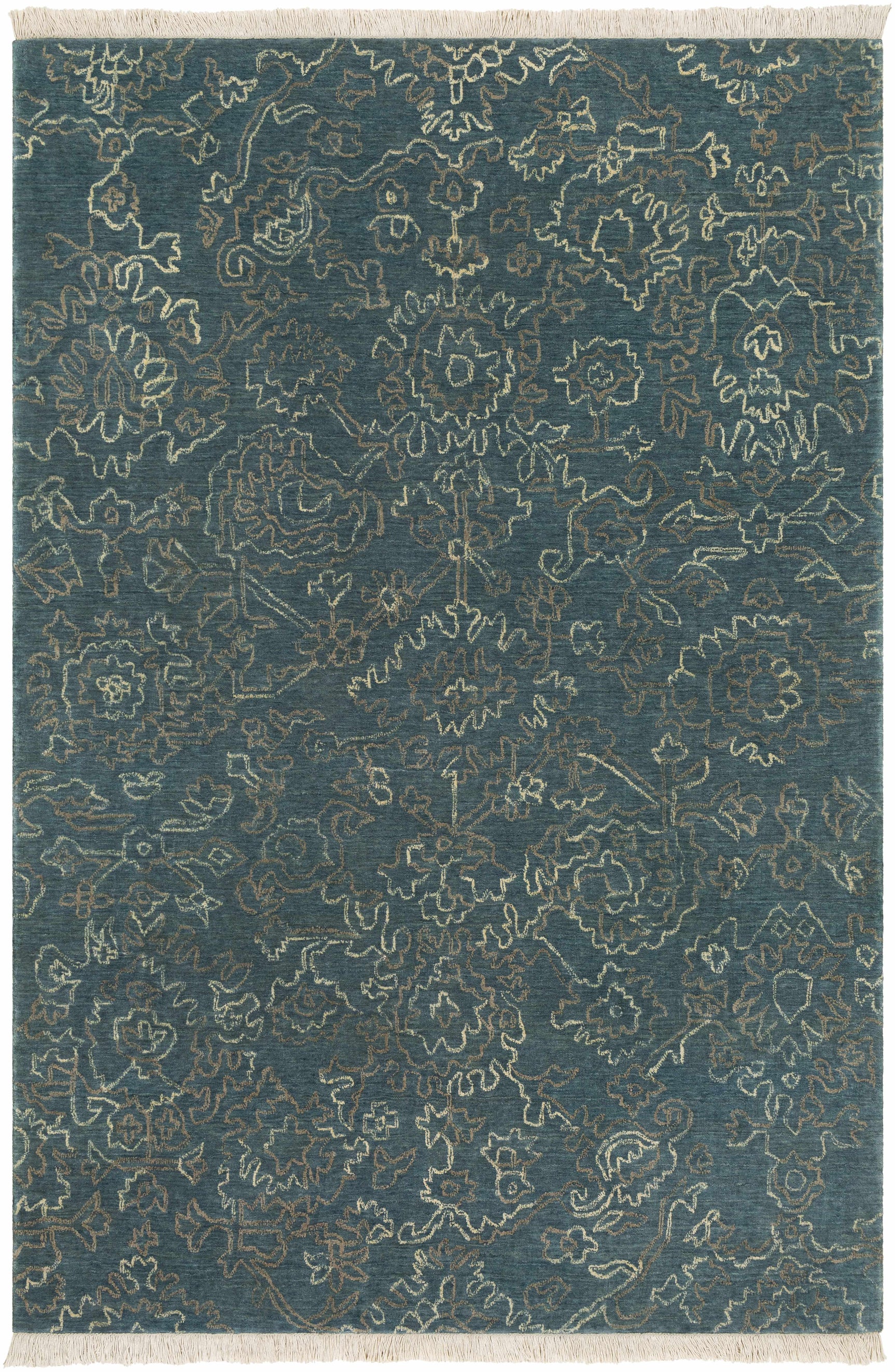 Hinkle Teal Premium Wool Carpet - Clearance - Ornate Home