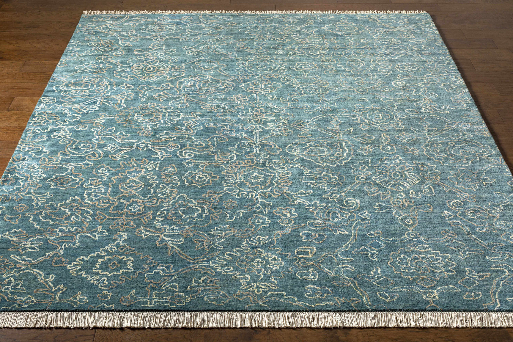Hinkle Teal Premium Wool Carpet - Clearance - Ornate Home
