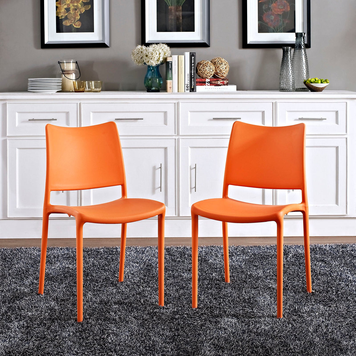 Hipster Orange Dining Side Chair (Set of 2) - Ornate Home