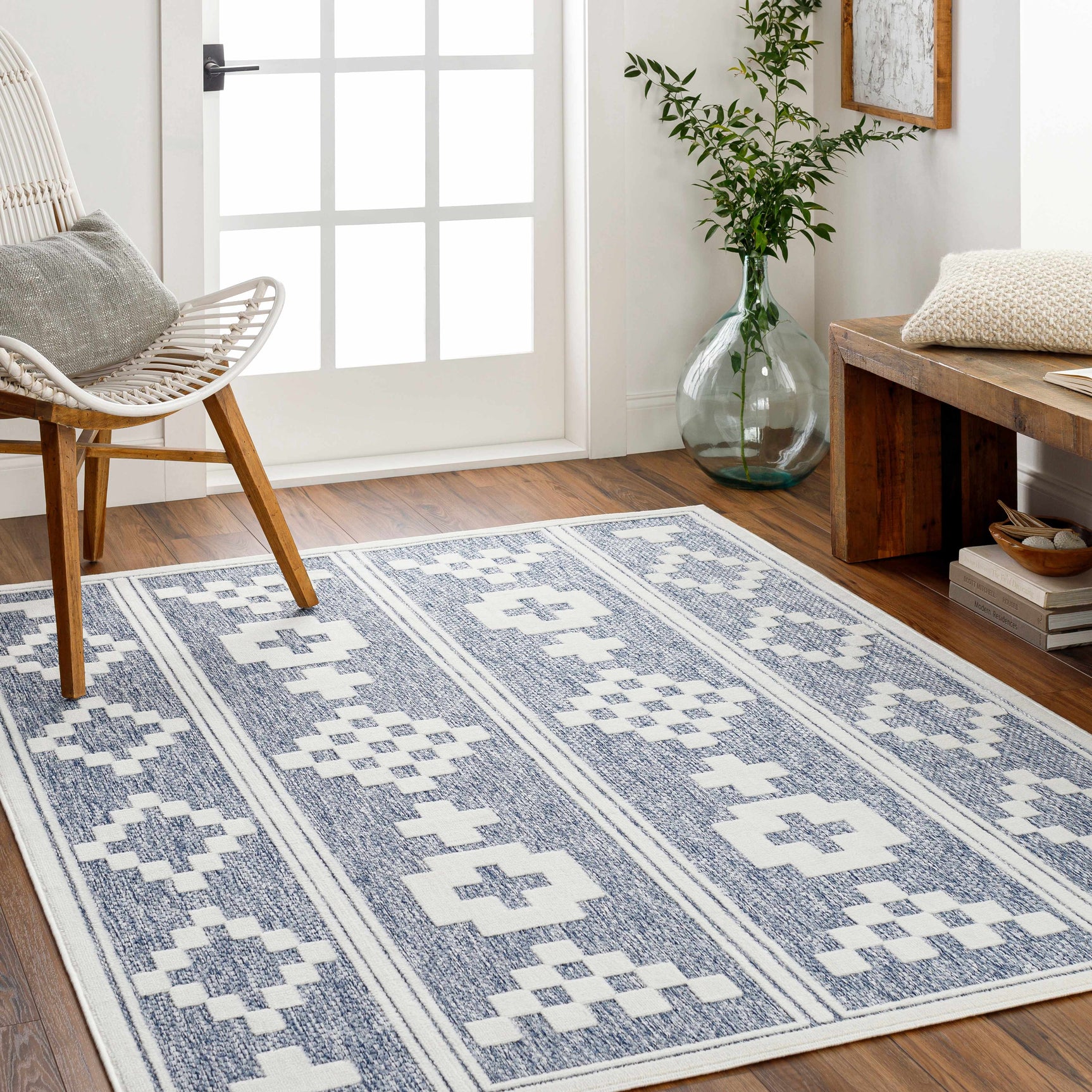 Hiro Blue Outdoor Rug - Clearance - Ornate Home