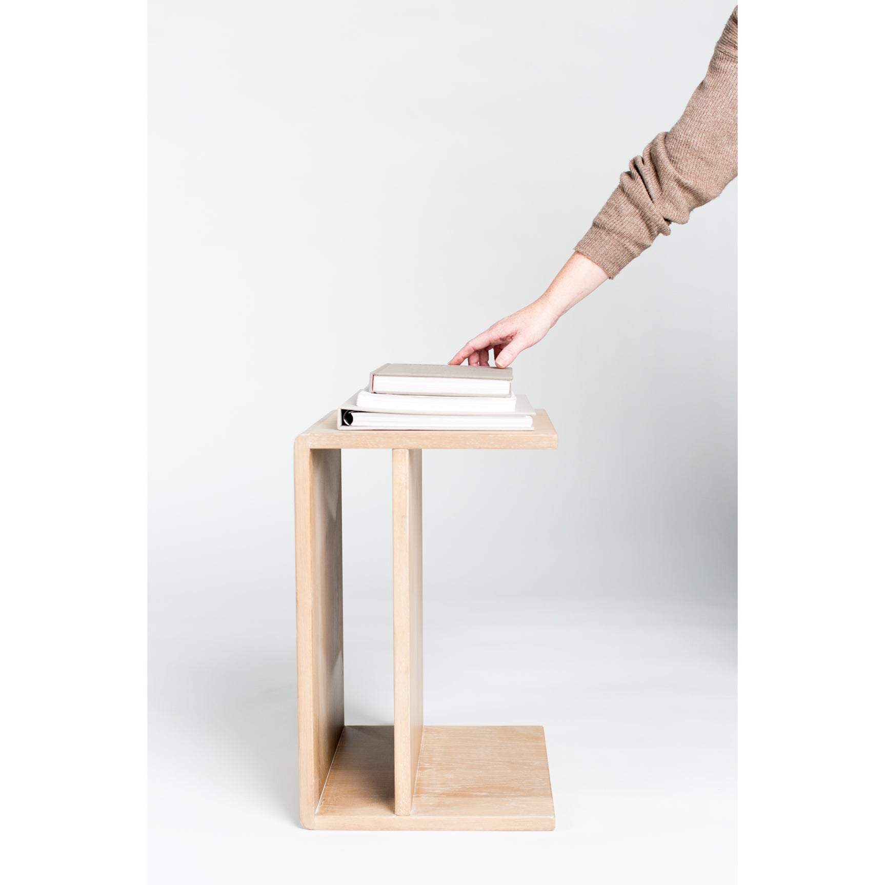 Hiroki White Oak Accent Table - Ornate Home