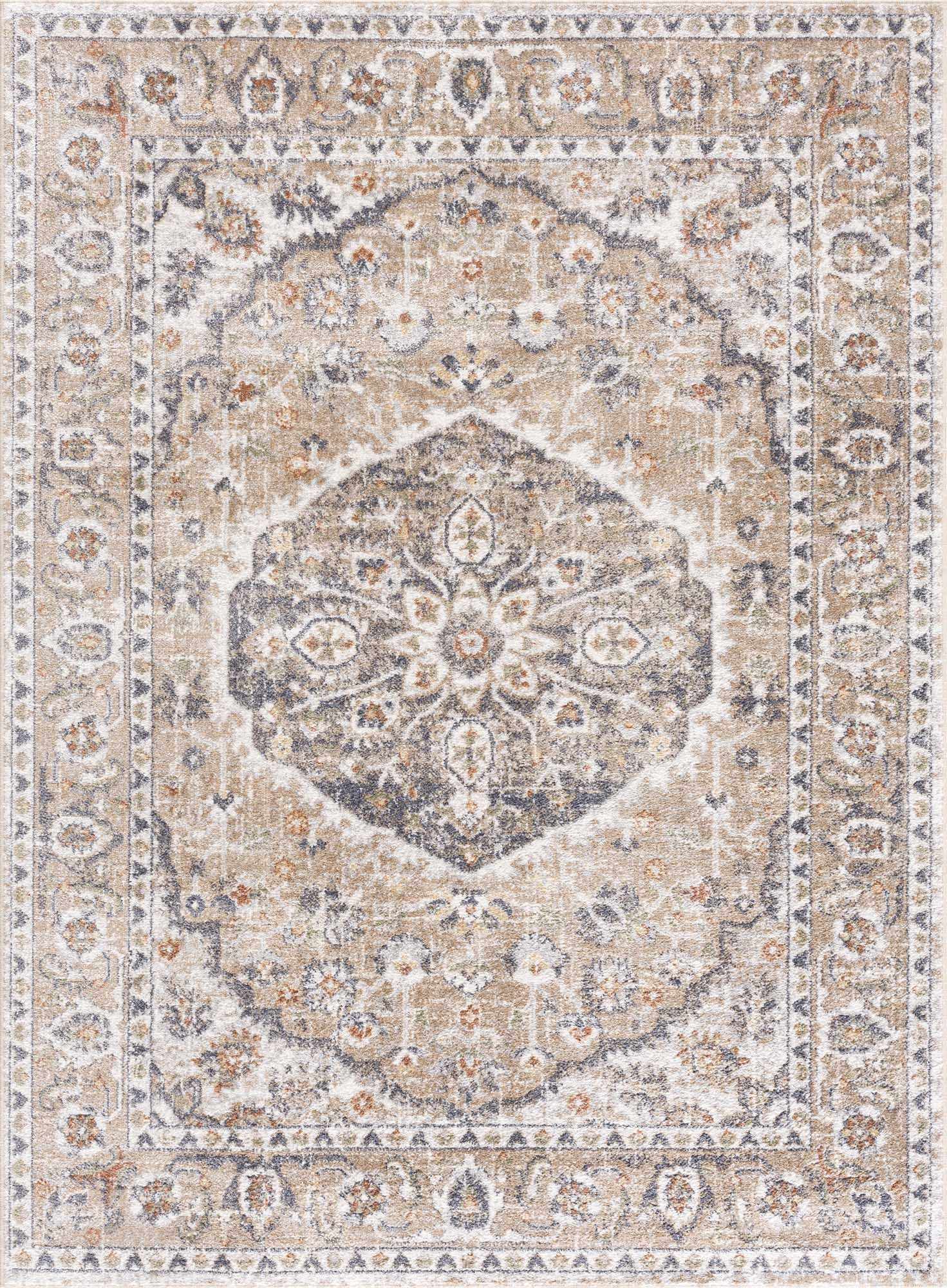 Hiti Beige Flat Pile Washable Rug - Ornate Home