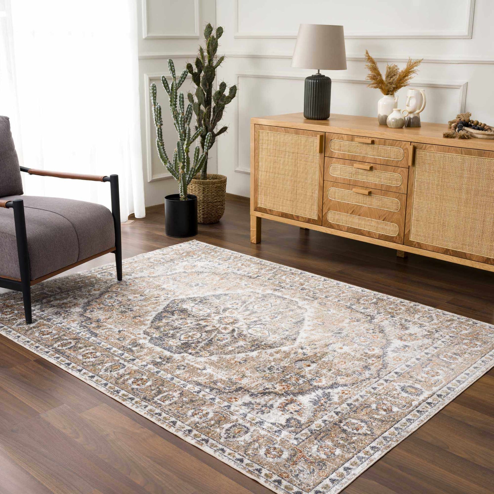 Hiti Beige Flat Pile Washable Rug - Ornate Home