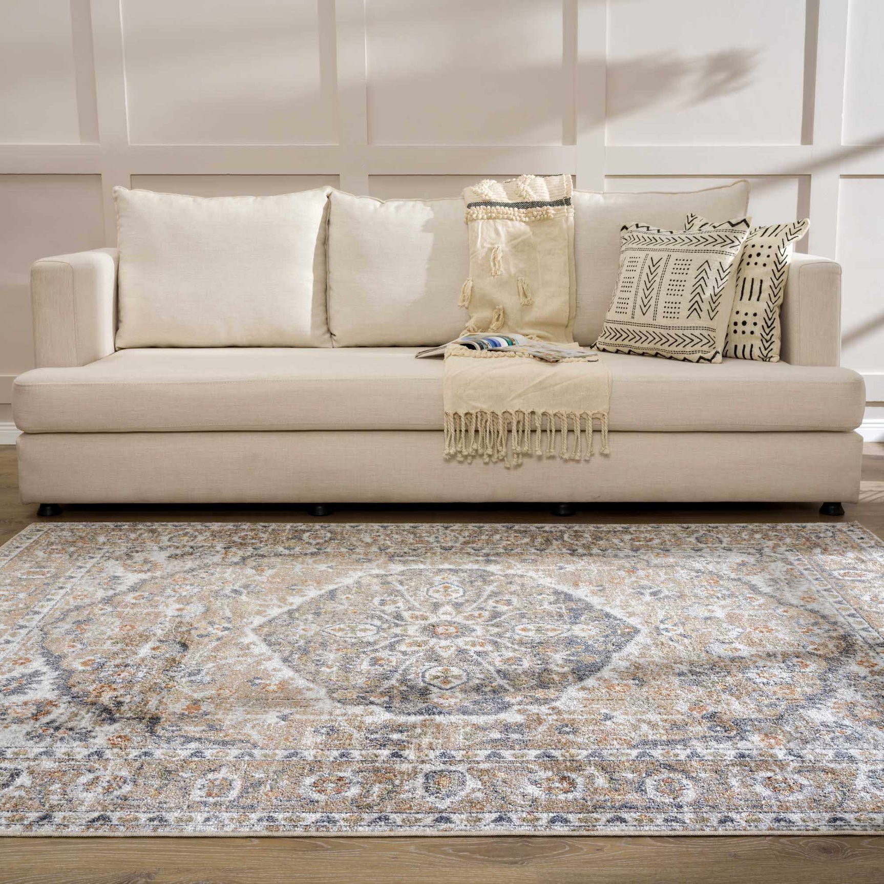Hiti Beige Flat Pile Washable Rug - Ornate Home