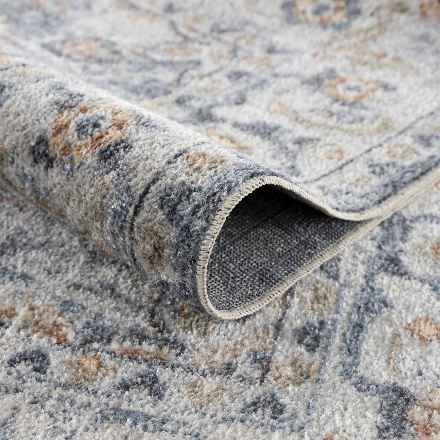 Hiti Cream&Blue Washable Rug - Clearance - Ornate Home