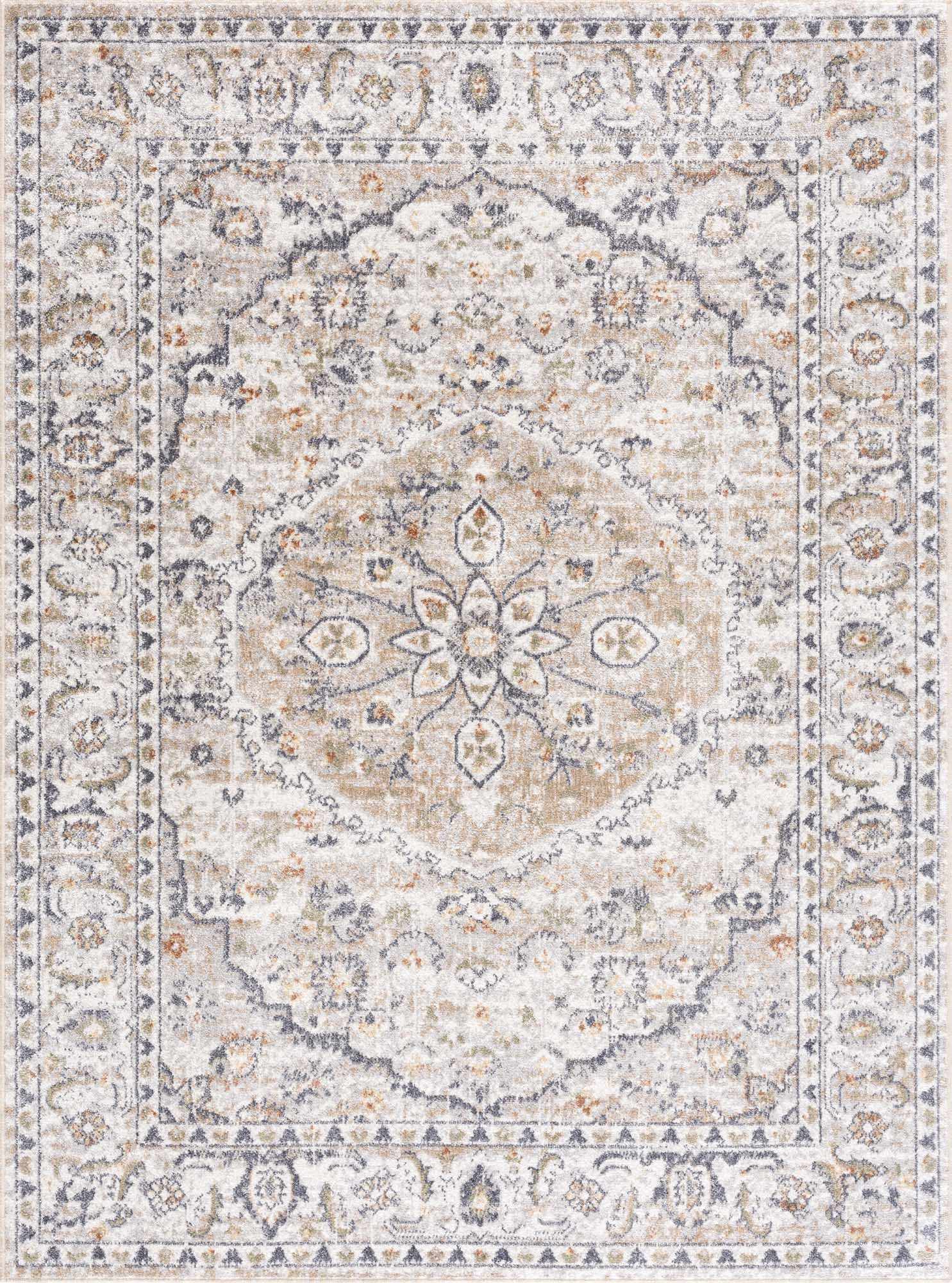 Hiti Cream Flat Pile Washable Rug - Ornate Home