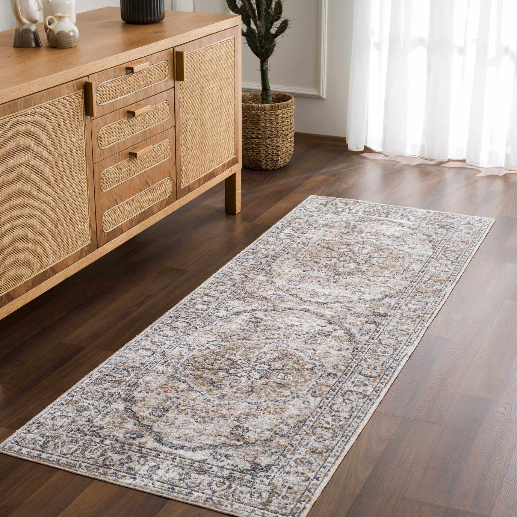 Hiti Cream Flat Pile Washable Rug - Ornate Home