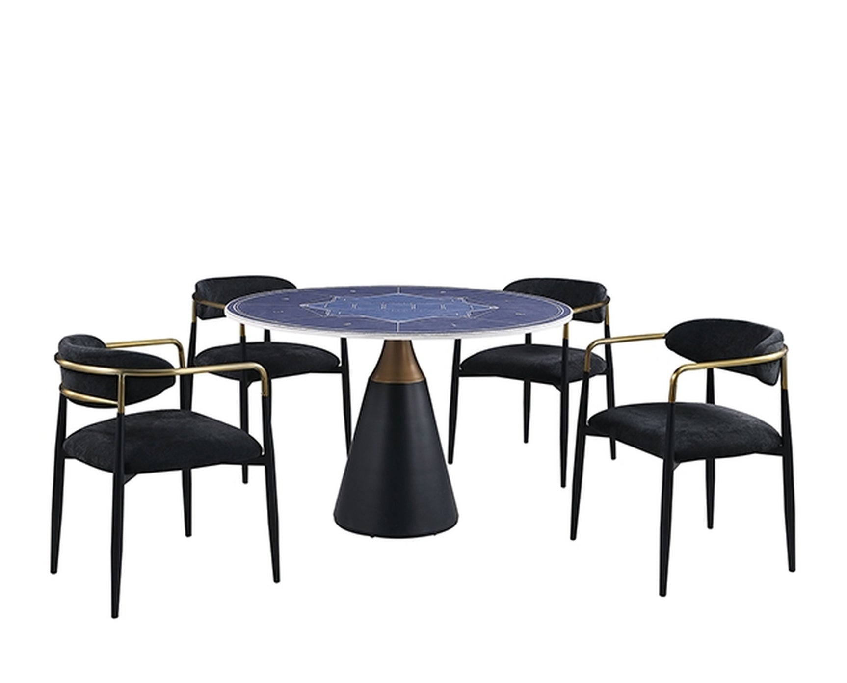 Hobro Black/White 5 Pc. Round Dining Table Set - Ornate Home