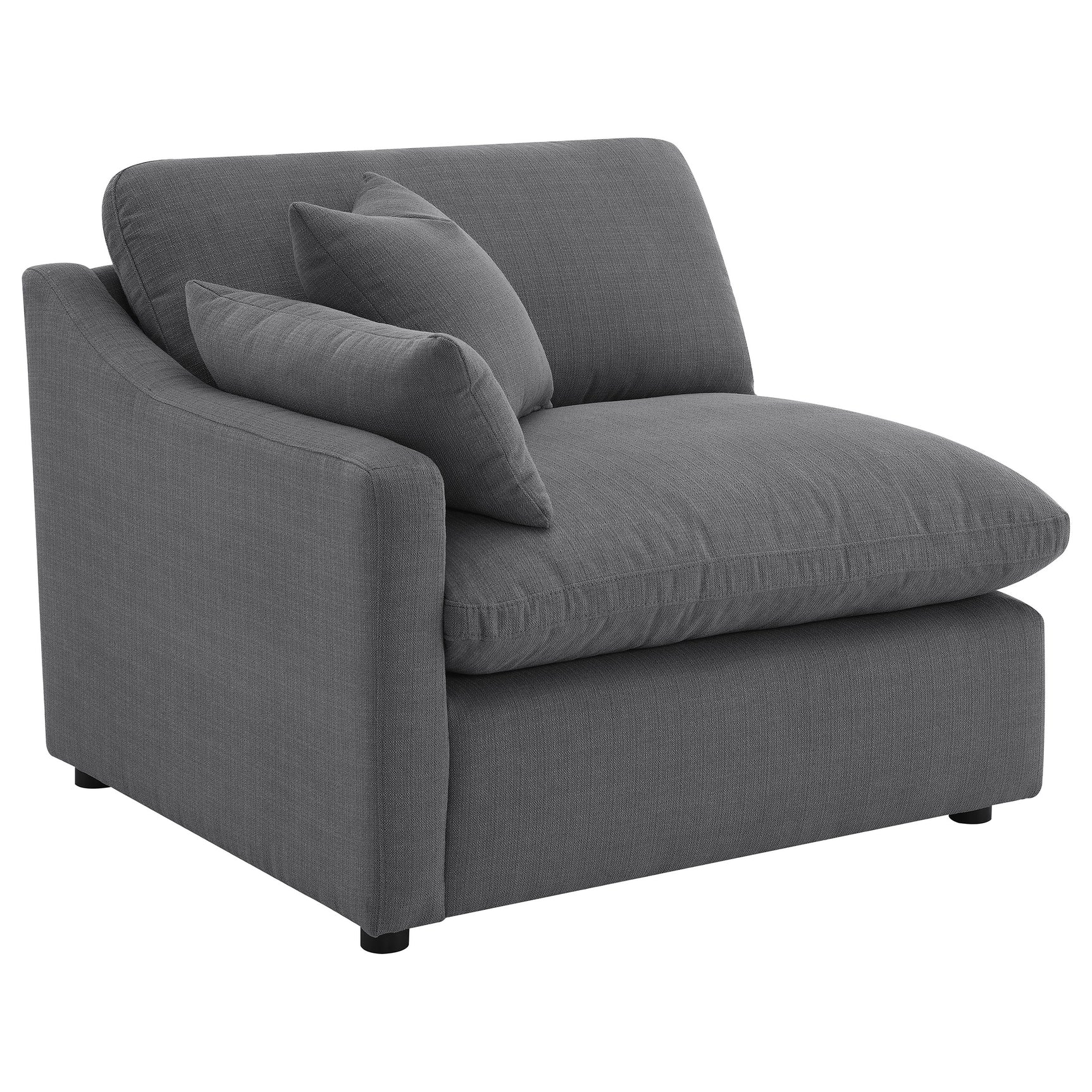 Hobson Charcoal 4-piece Upholstered Modular Sectional Sofa - Ornate Home
