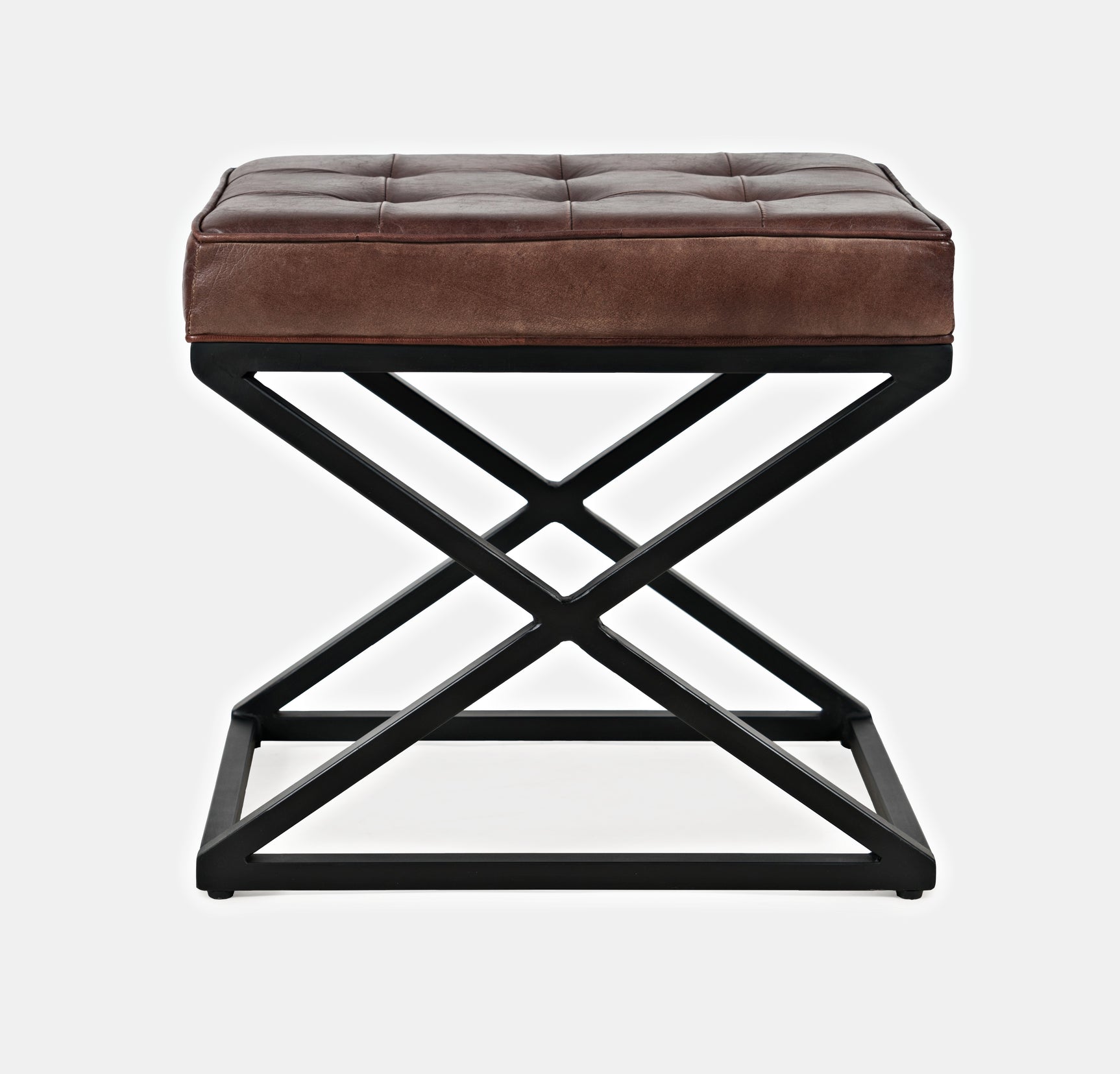 Hogan Dark Sienna Small Ottoman - Ornate Home
