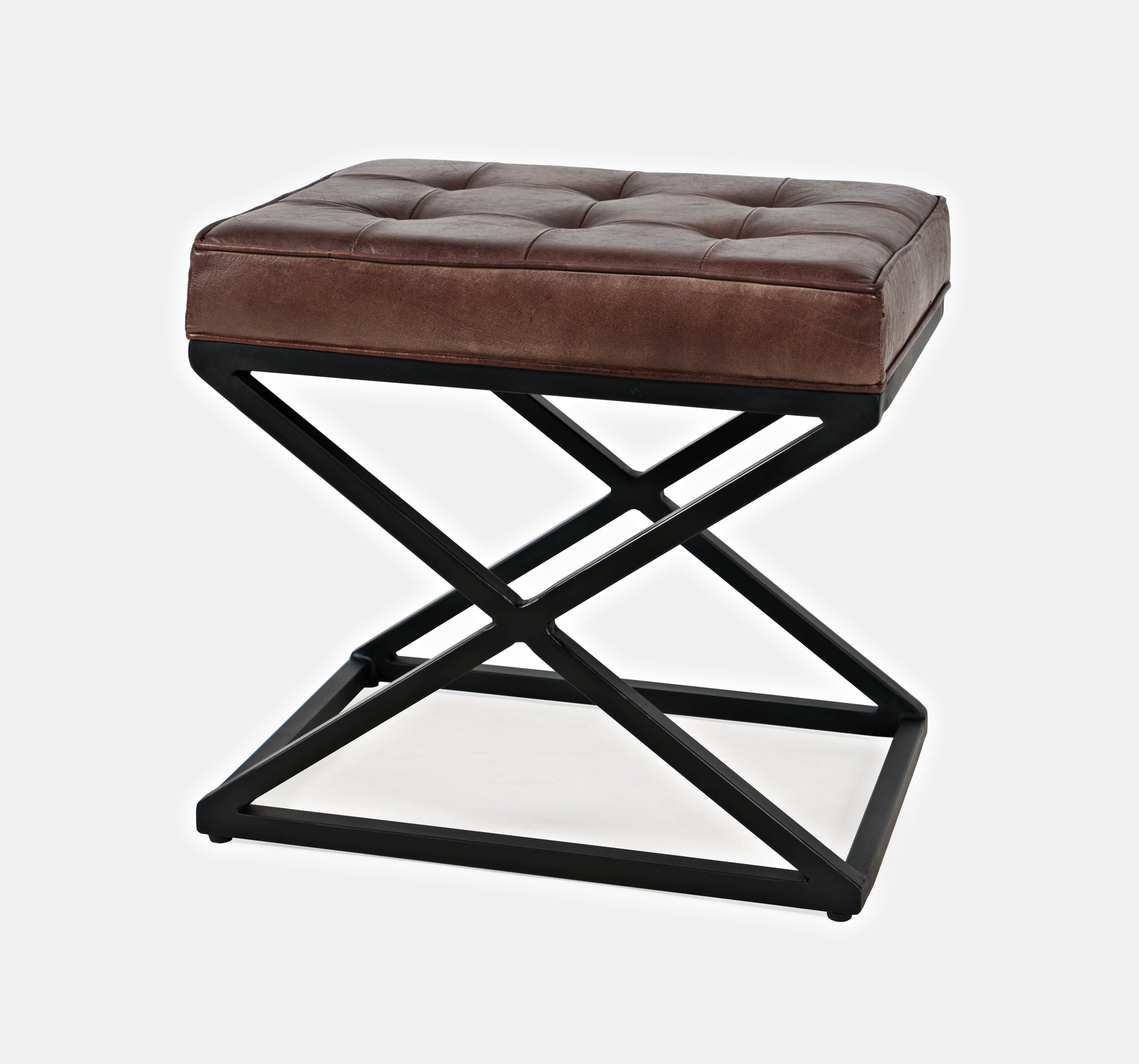 Hogan Dark Sienna Small Ottoman - Ornate Home