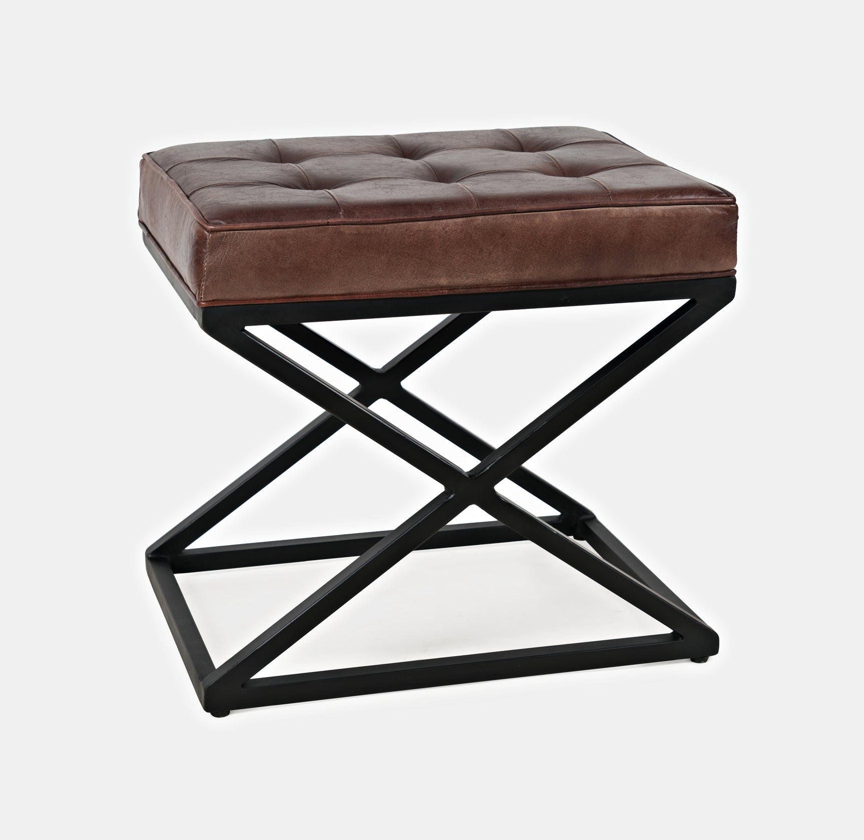 Hogan Dark Sienna Small Ottoman - Ornate Home