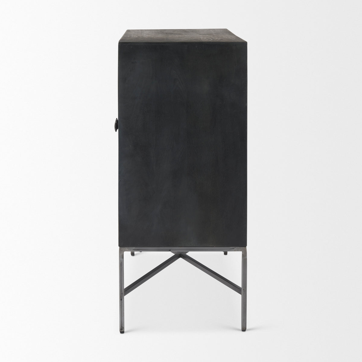 Hogarth Dark Brown/Black/Silver 2 Door Dark Accent Cabinet - Ornate Home