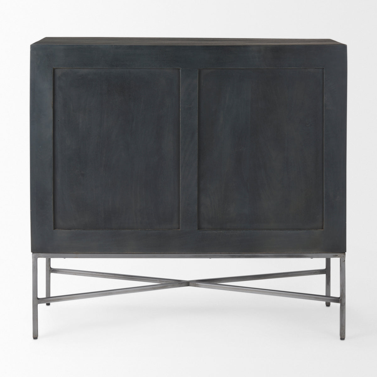 Hogarth Dark Brown/Black/Silver 2 Door Dark Accent Cabinet - Ornate Home