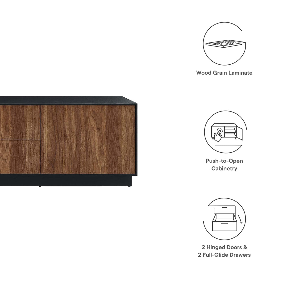 Holden Black/Walnut 63" TV Stand - Ornate Home