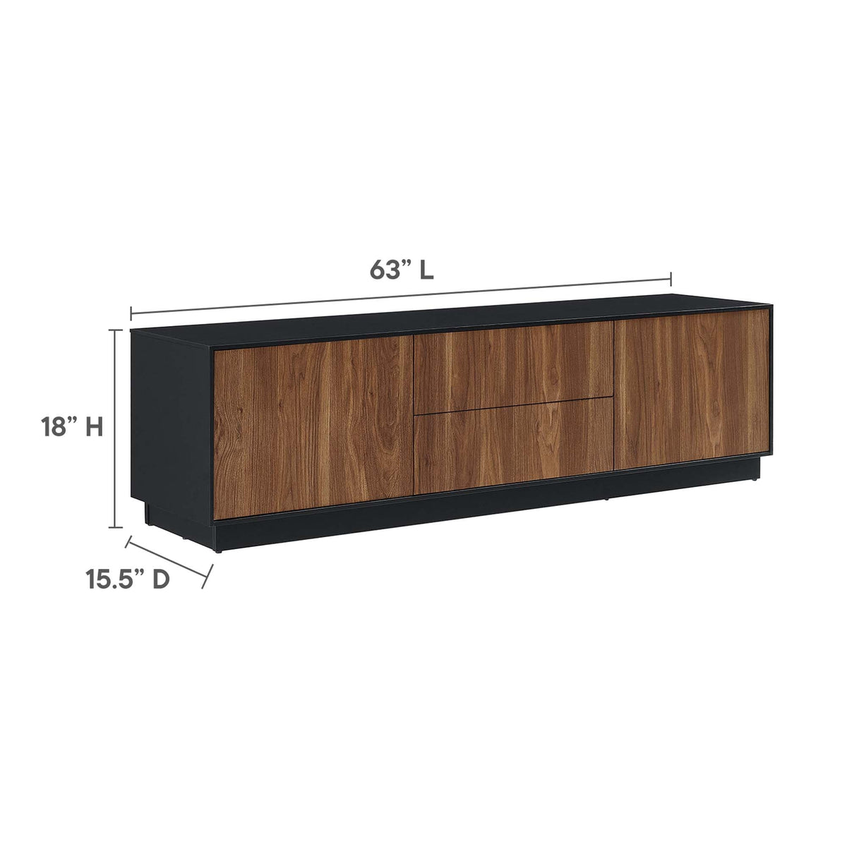 Holden Black/Walnut 63" TV Stand - Ornate Home