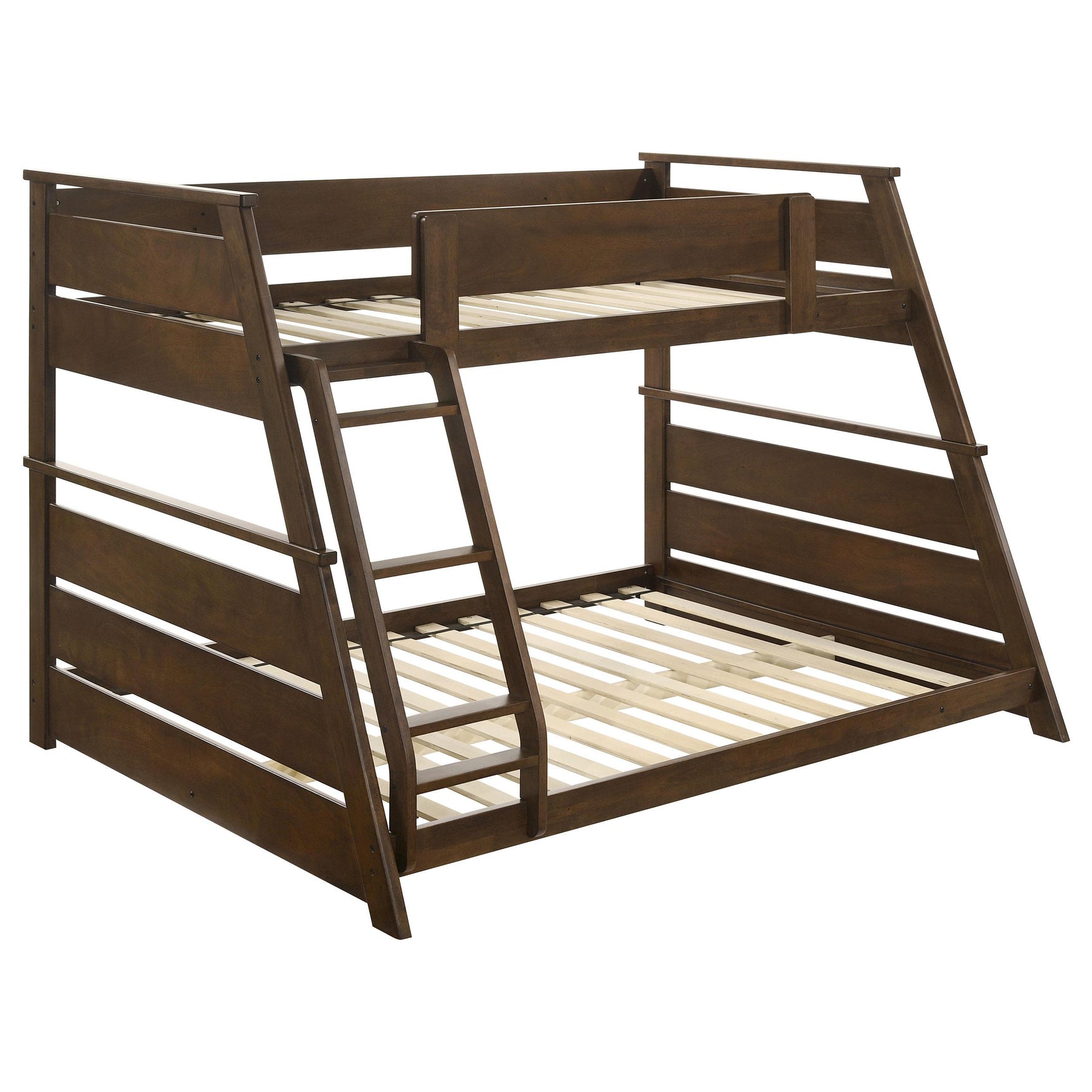 Holden Walnut Wood Veneer Twin Over Full Bunk Bed - Ornate Home