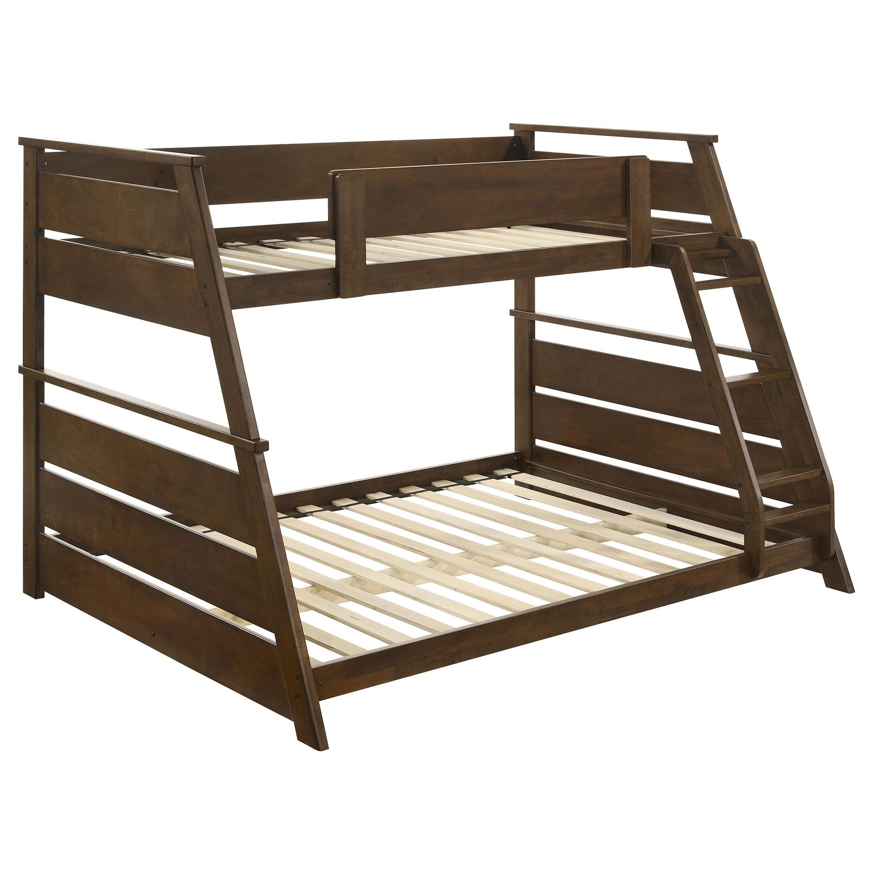 Holden Walnut Wood Veneer Twin Over Full Bunk Bed - Ornate Home