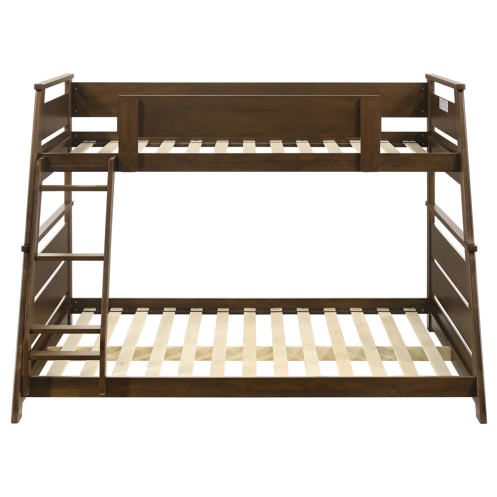 Holden Walnut Wood Veneer Twin Over Full Bunk Bed - Ornate Home