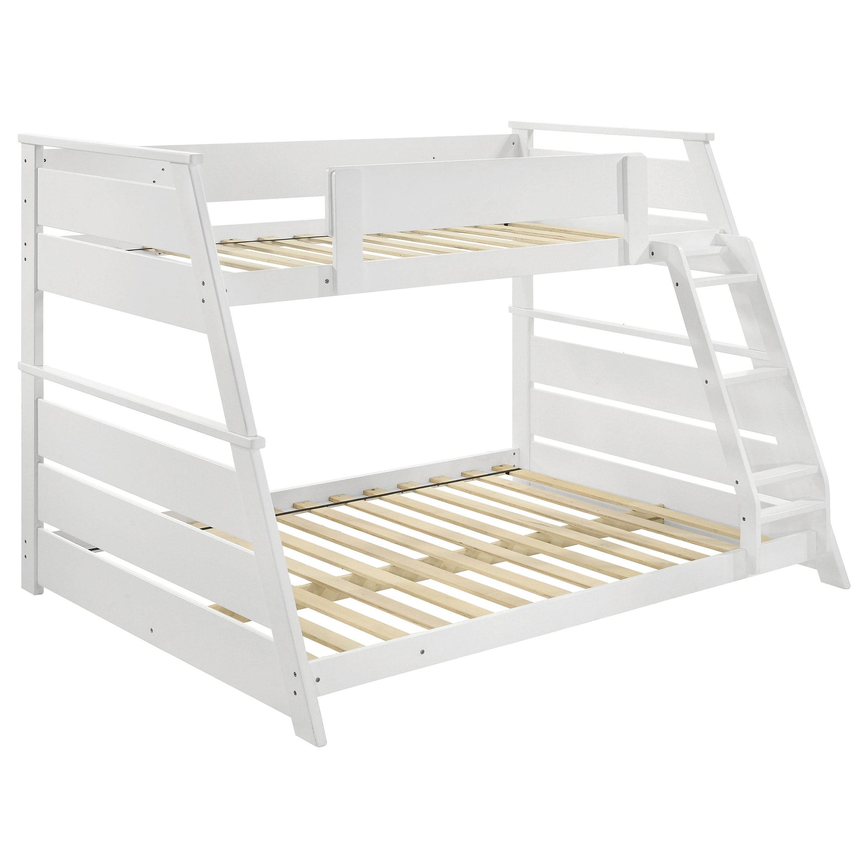Holden White Wood Veneer Twin Over Full Bunk Bed - Ornate Home