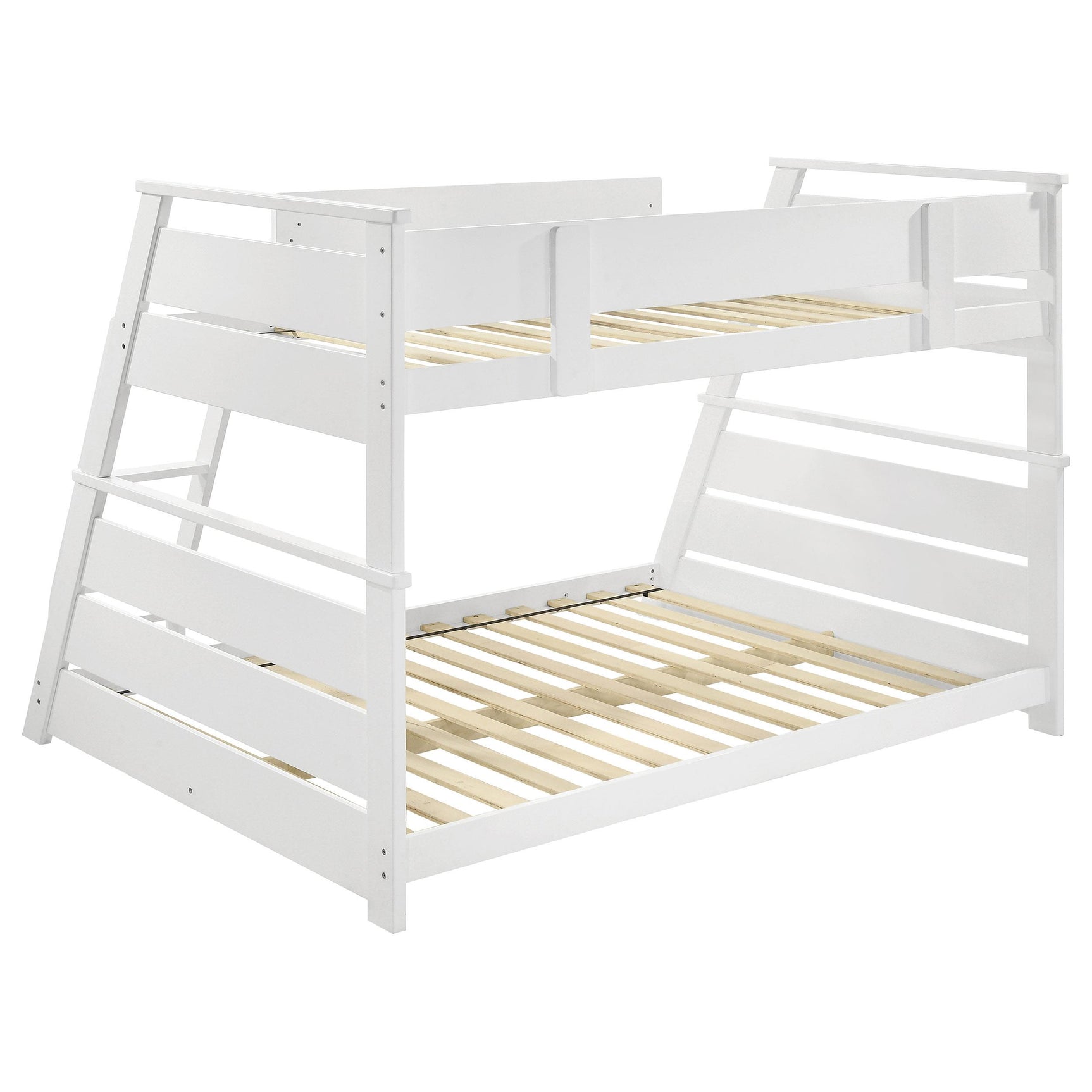 Holden White Wood Veneer Twin Over Full Bunk Bed - Ornate Home
