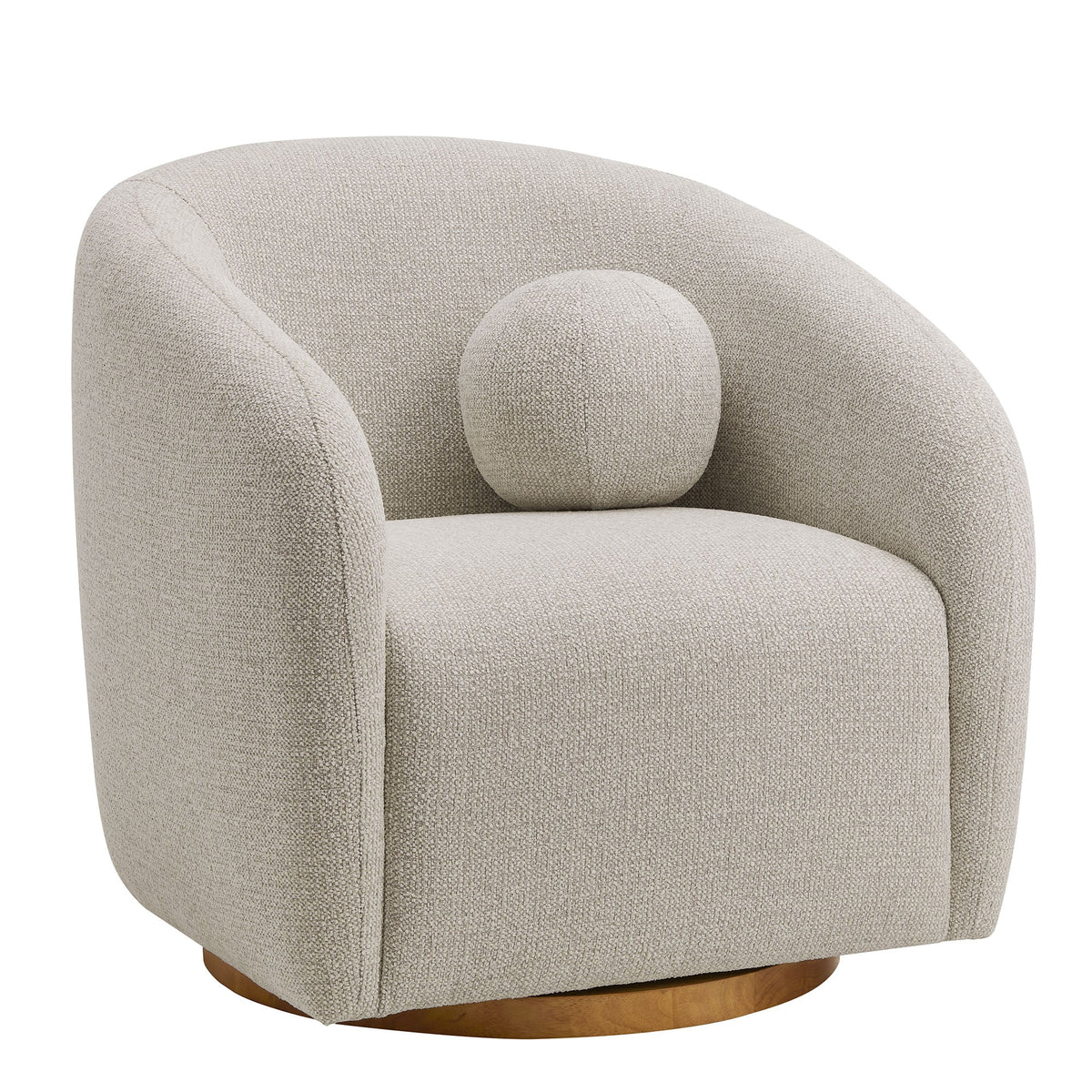 Holland Dove Gray Swivel Chenille Fabric Armchair - Ornate Home